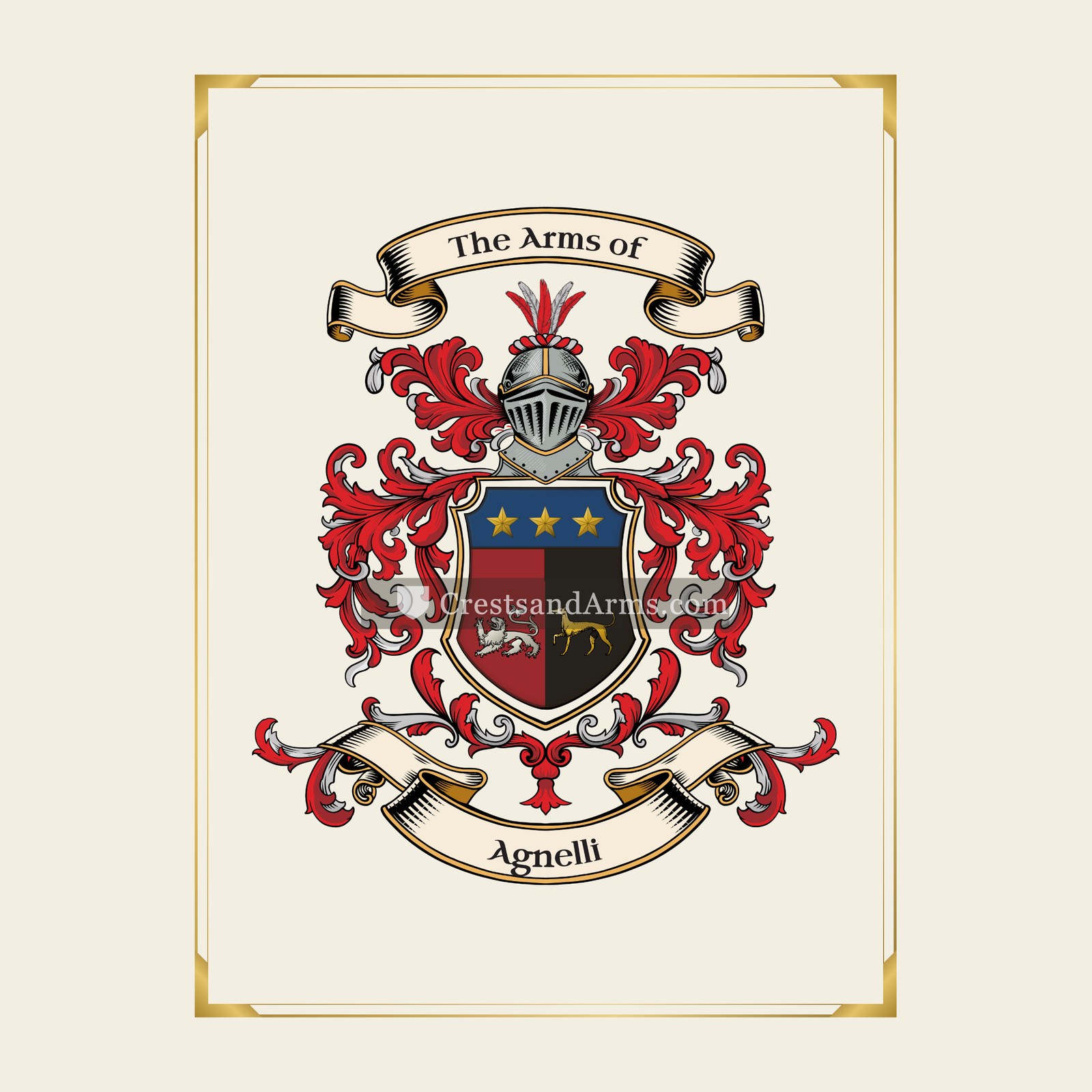 With gold border