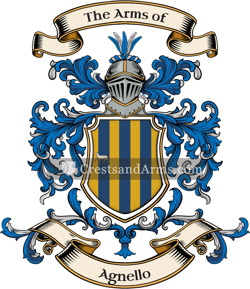 The Agnello coat of arms, drawn from the recorded blazon