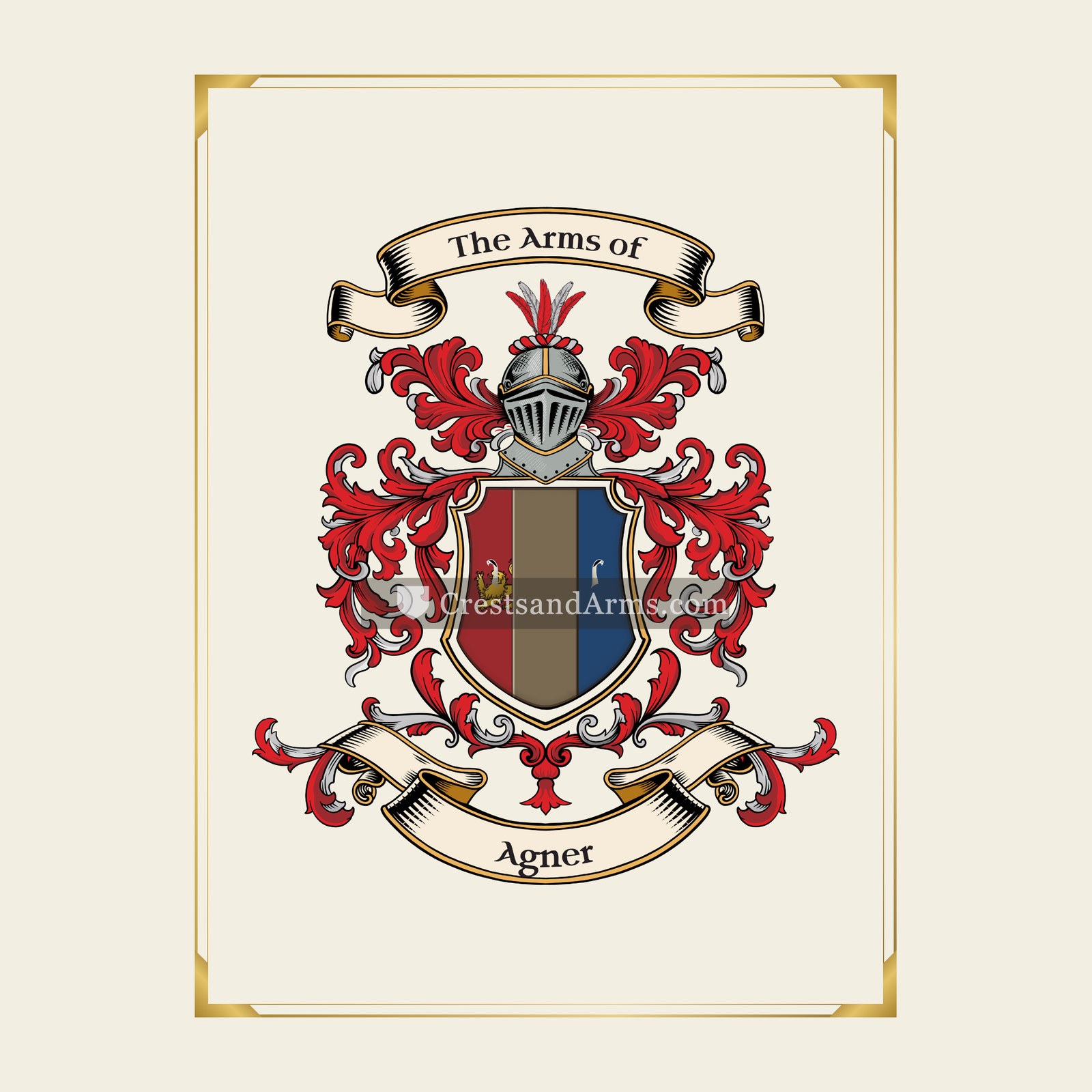 With gold border