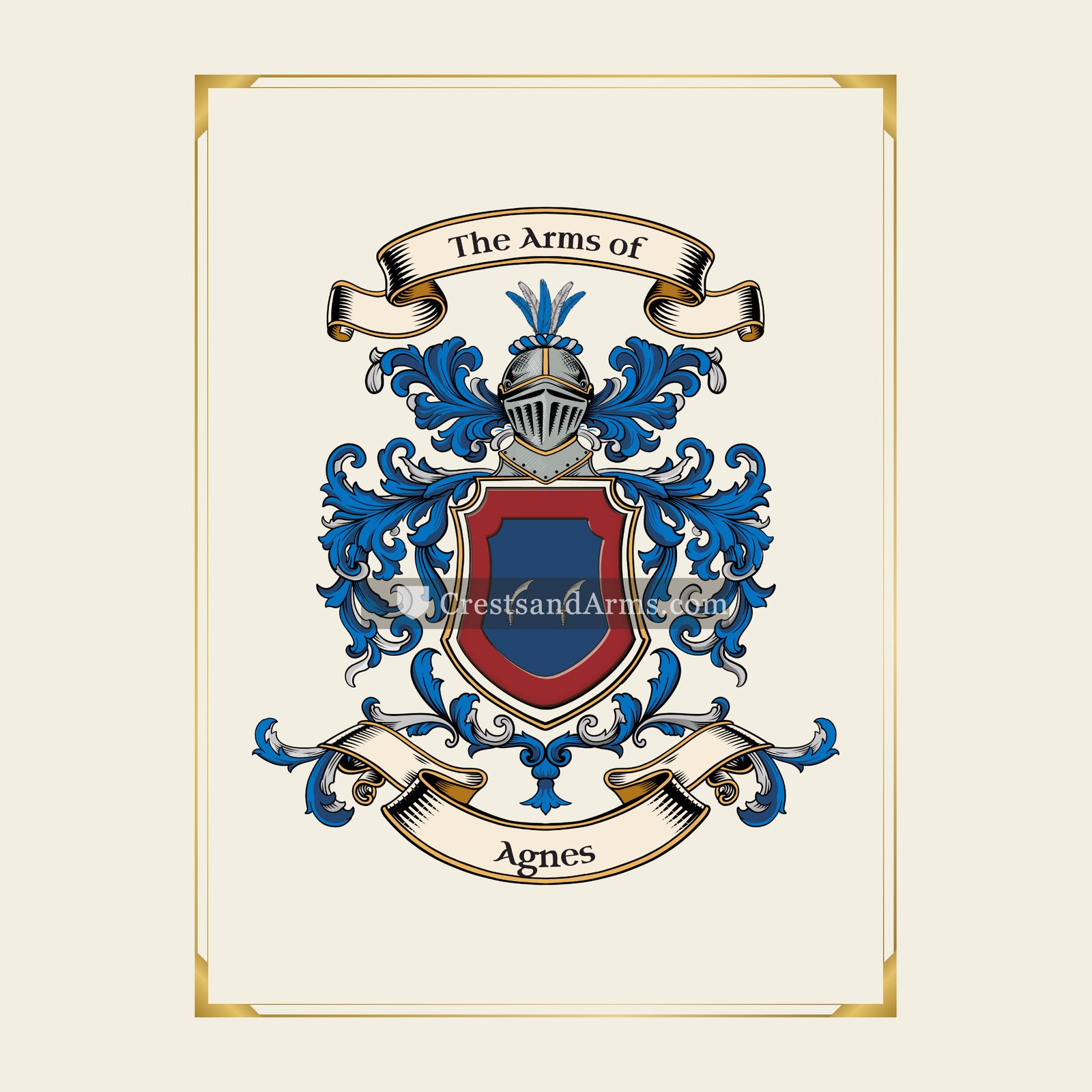 With gold border