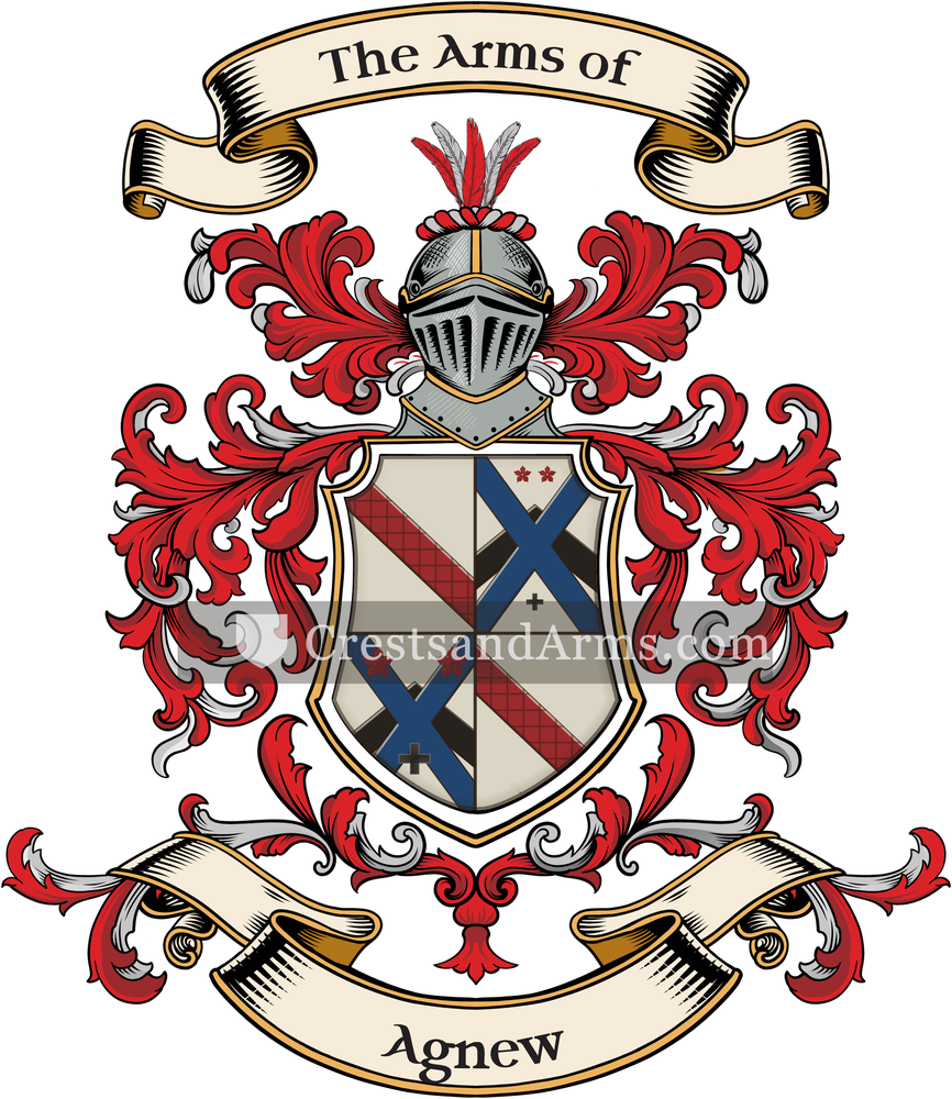 The Agnew coat of arms, drawn from the recorded blazon