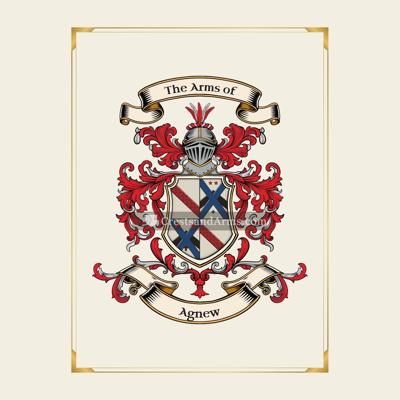 With gold border