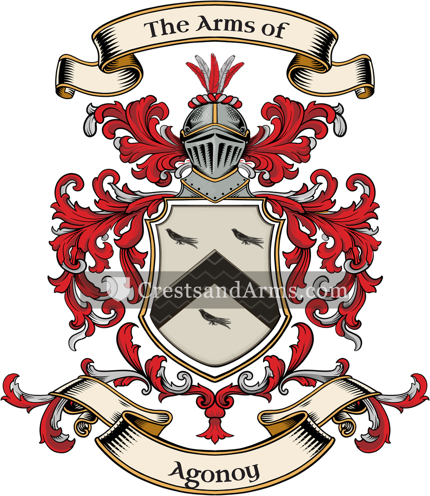 The Agonoy coat of arms, drawn from the recorded blazon