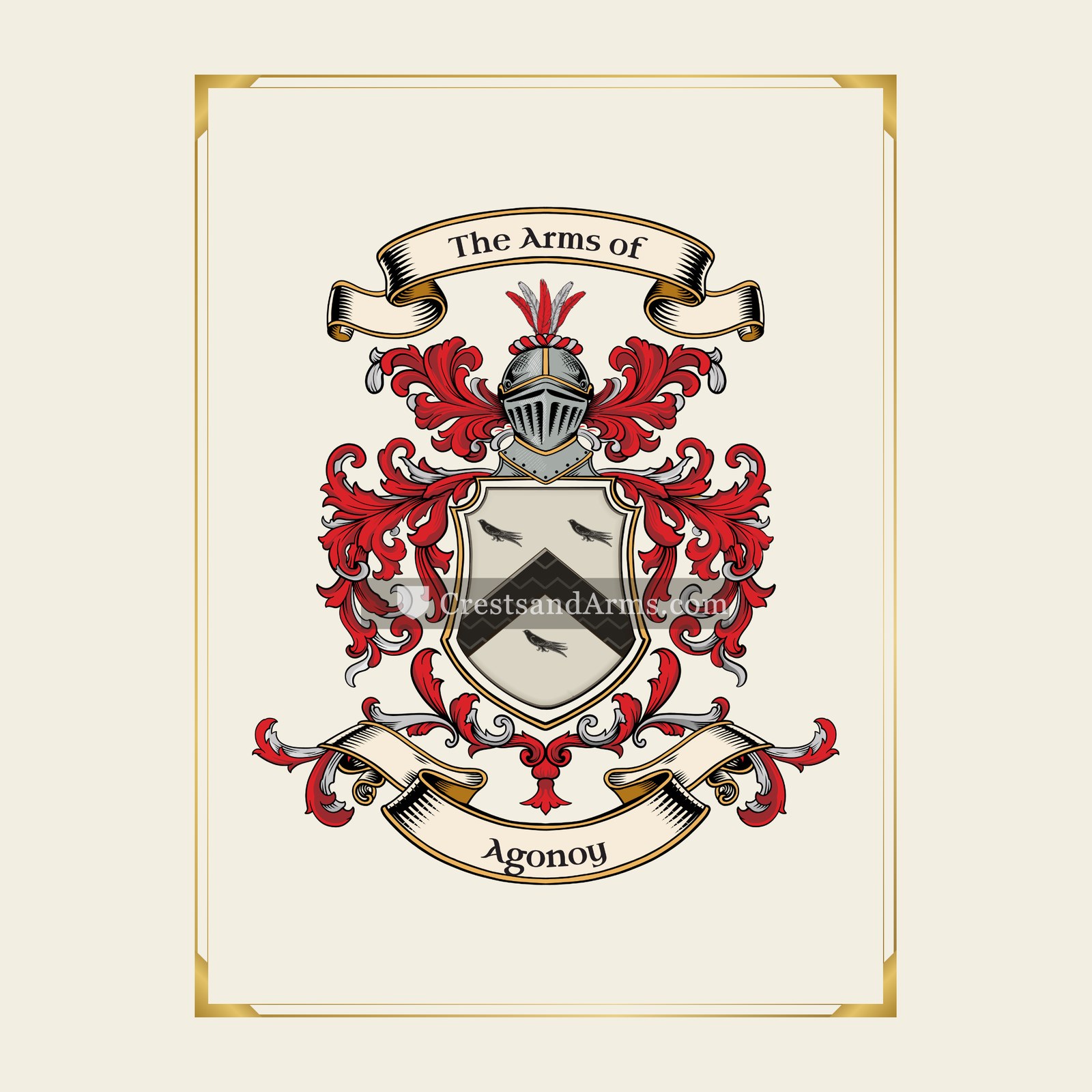 With gold border