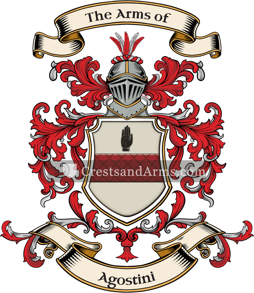 The Agostini coat of arms, drawn from the recorded blazon
