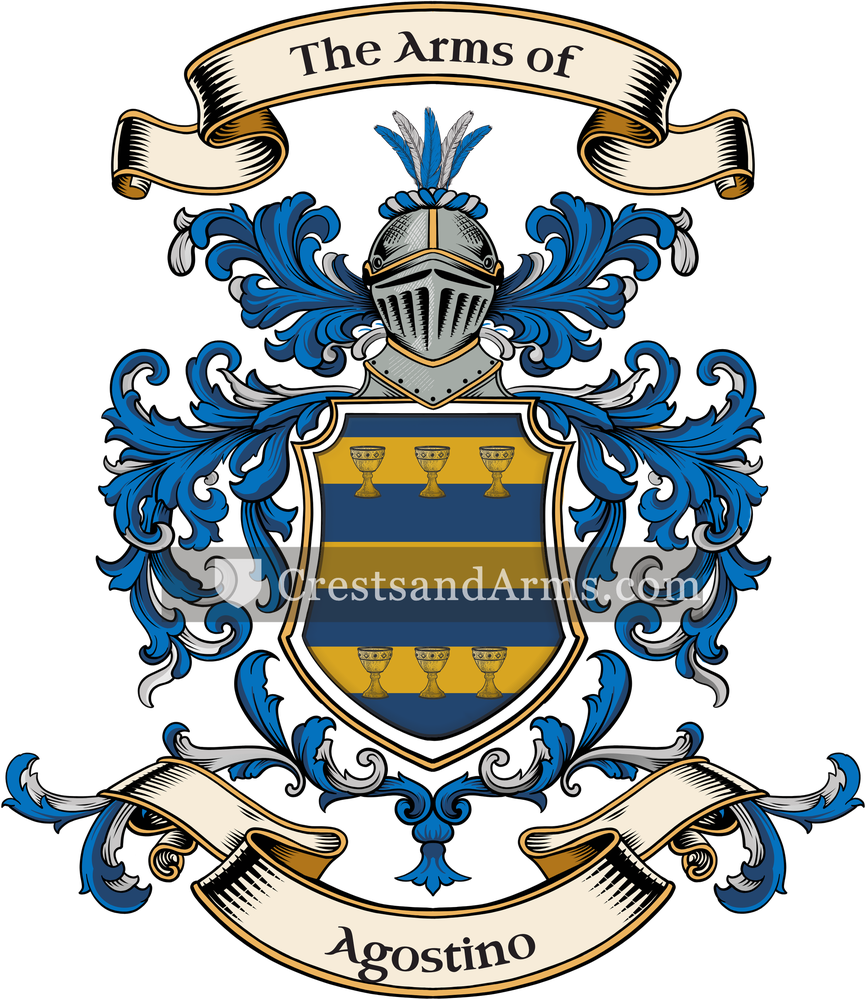 The Agostino coat of arms, drawn from the recorded blazon
