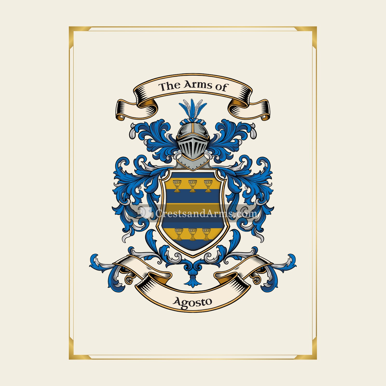 With gold border