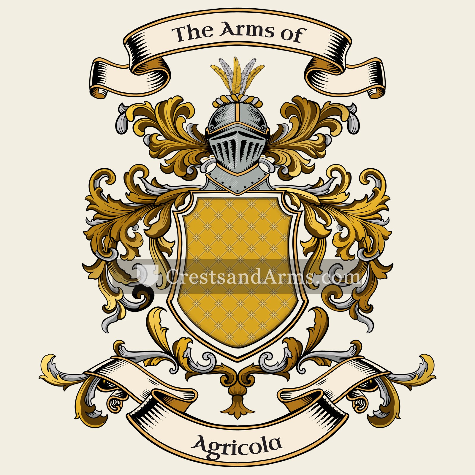 The Agricola coat of arms, drawn from the recorded blazon