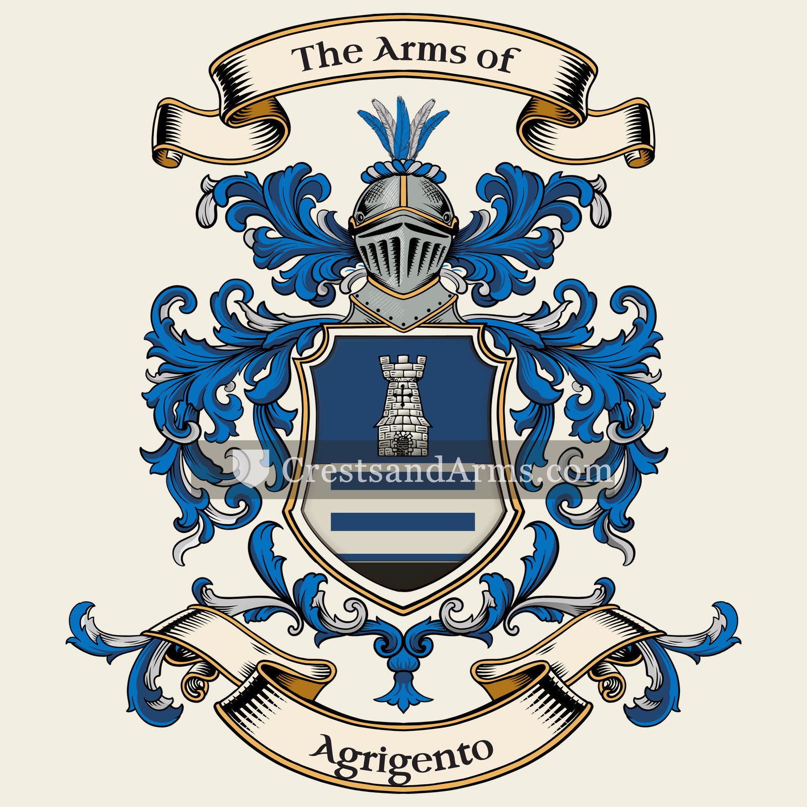 The Agrigento coat of arms, drawn from the recorded blazon