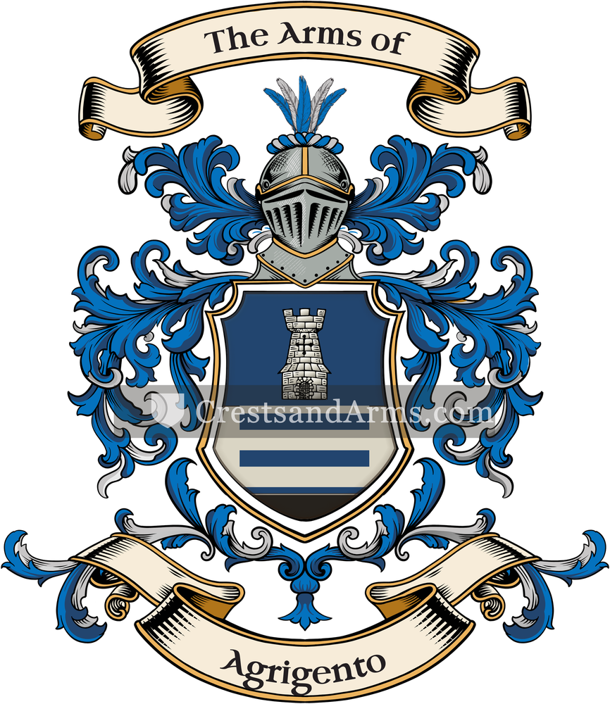 The Agrigento coat of arms, drawn from the recorded blazon