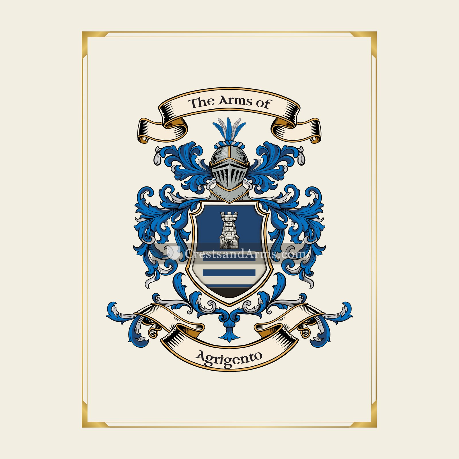 With gold border