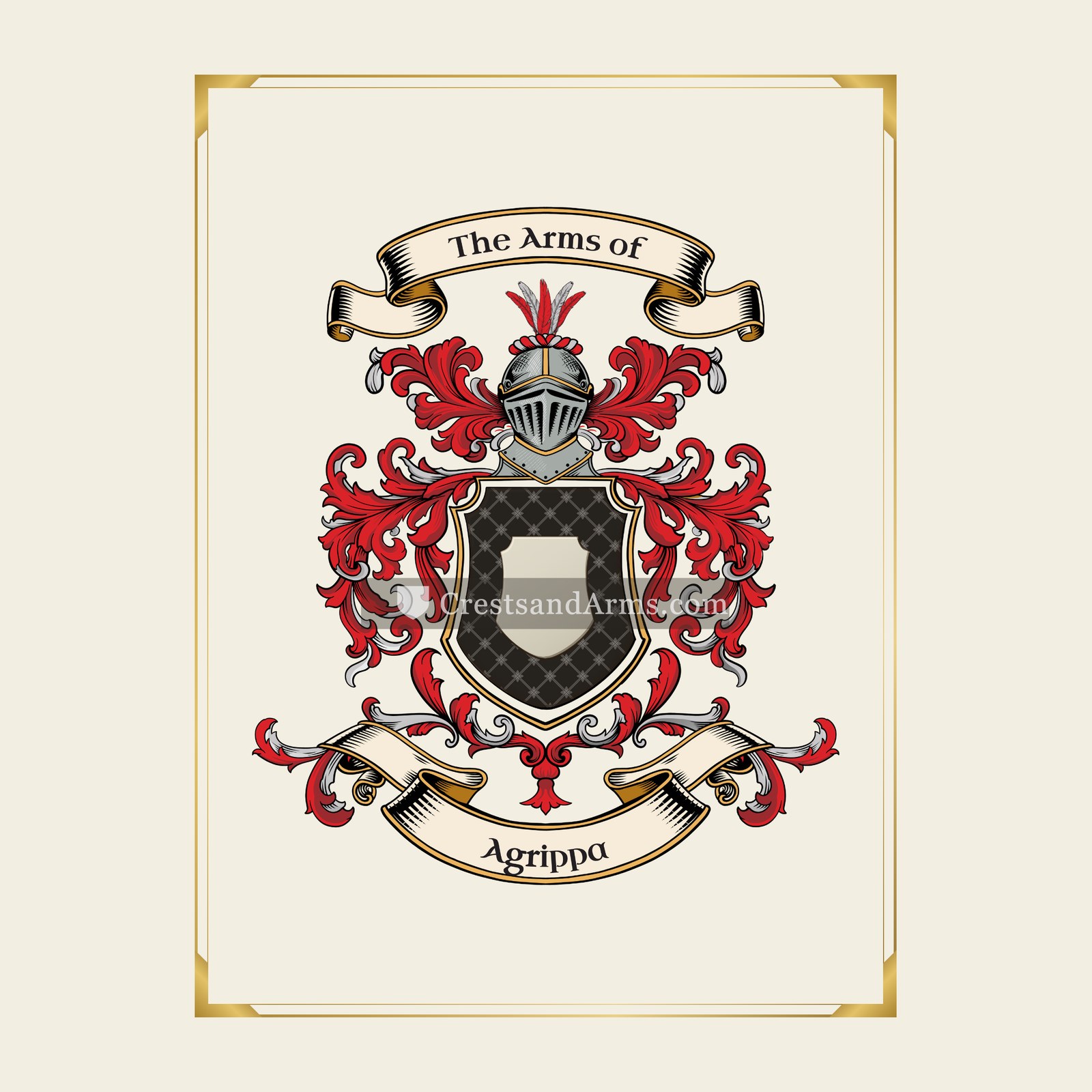 With gold border