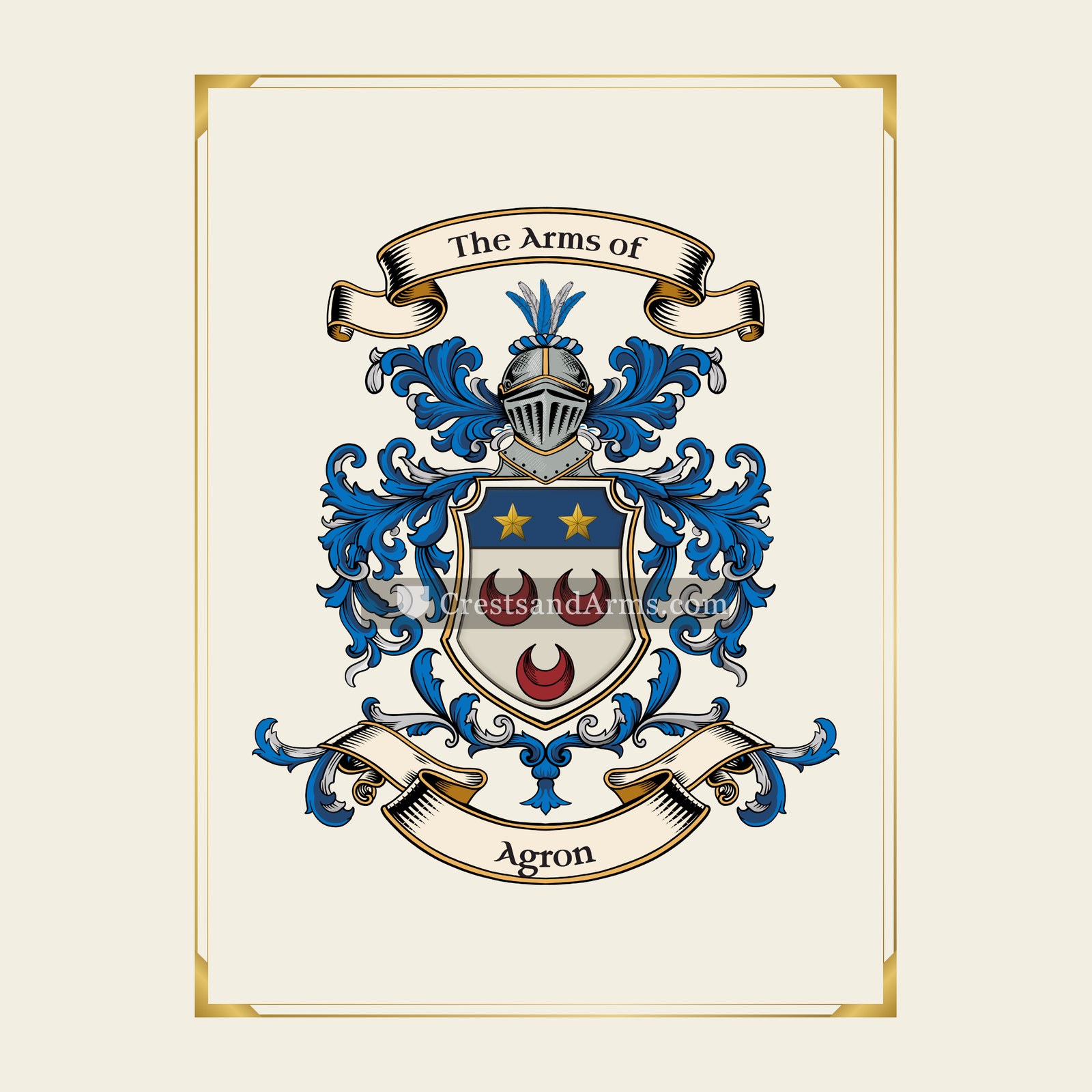 With gold border