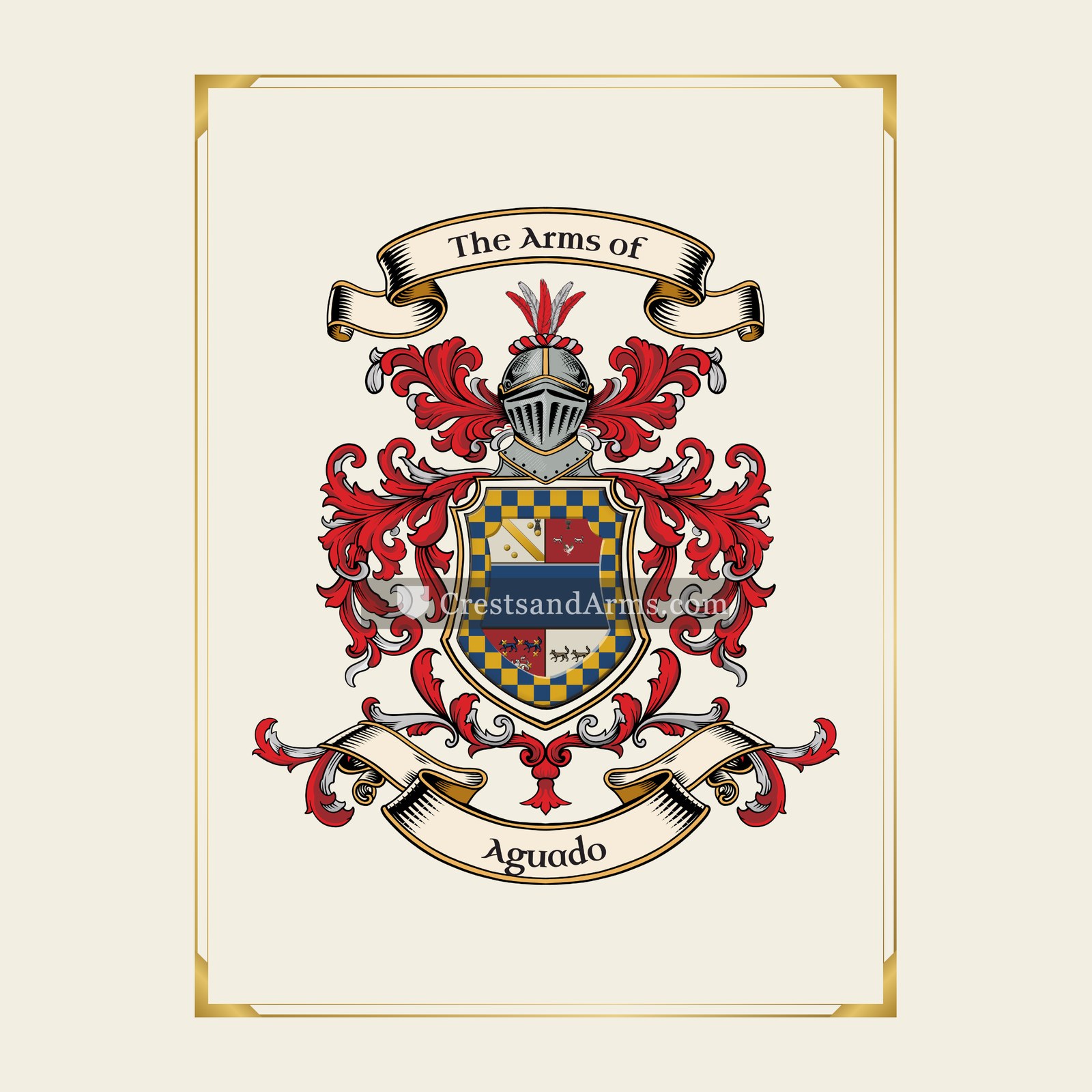 With gold border