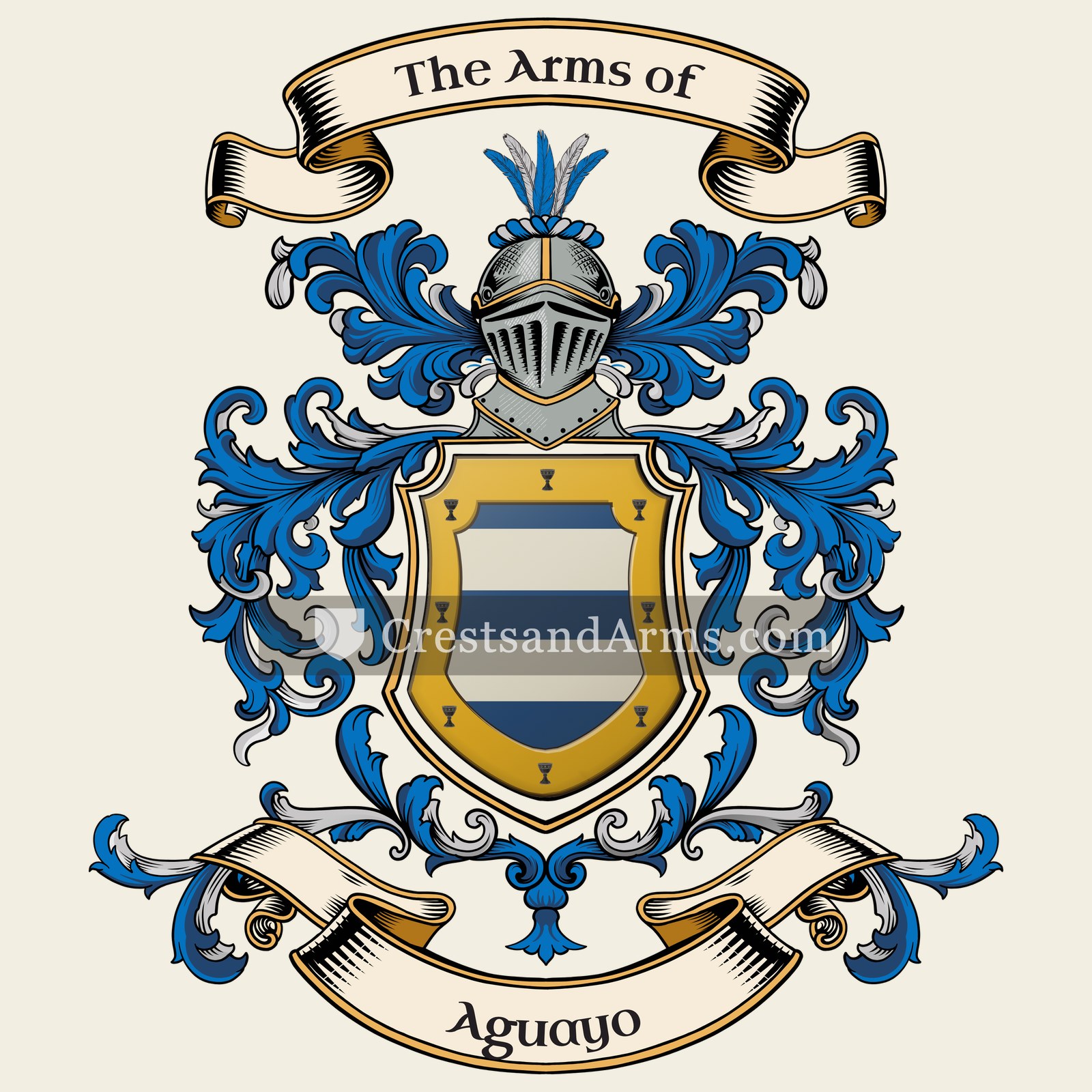 The Aguayo coat of arms, drawn from the recorded blazon