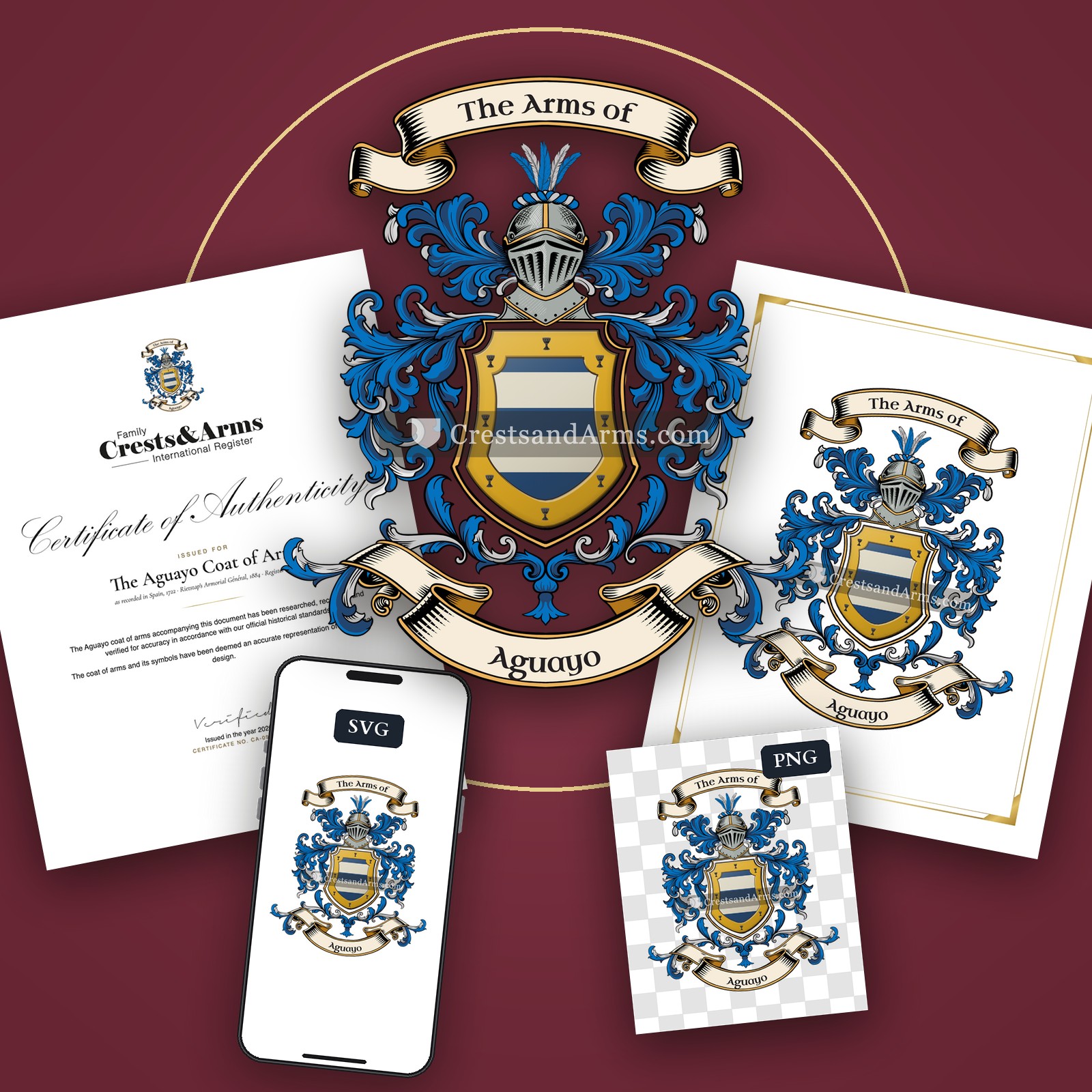 The Aguayo arms on the coat of arms — digital pack