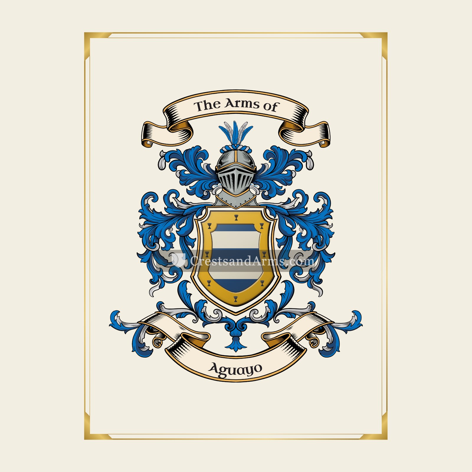 With gold border
