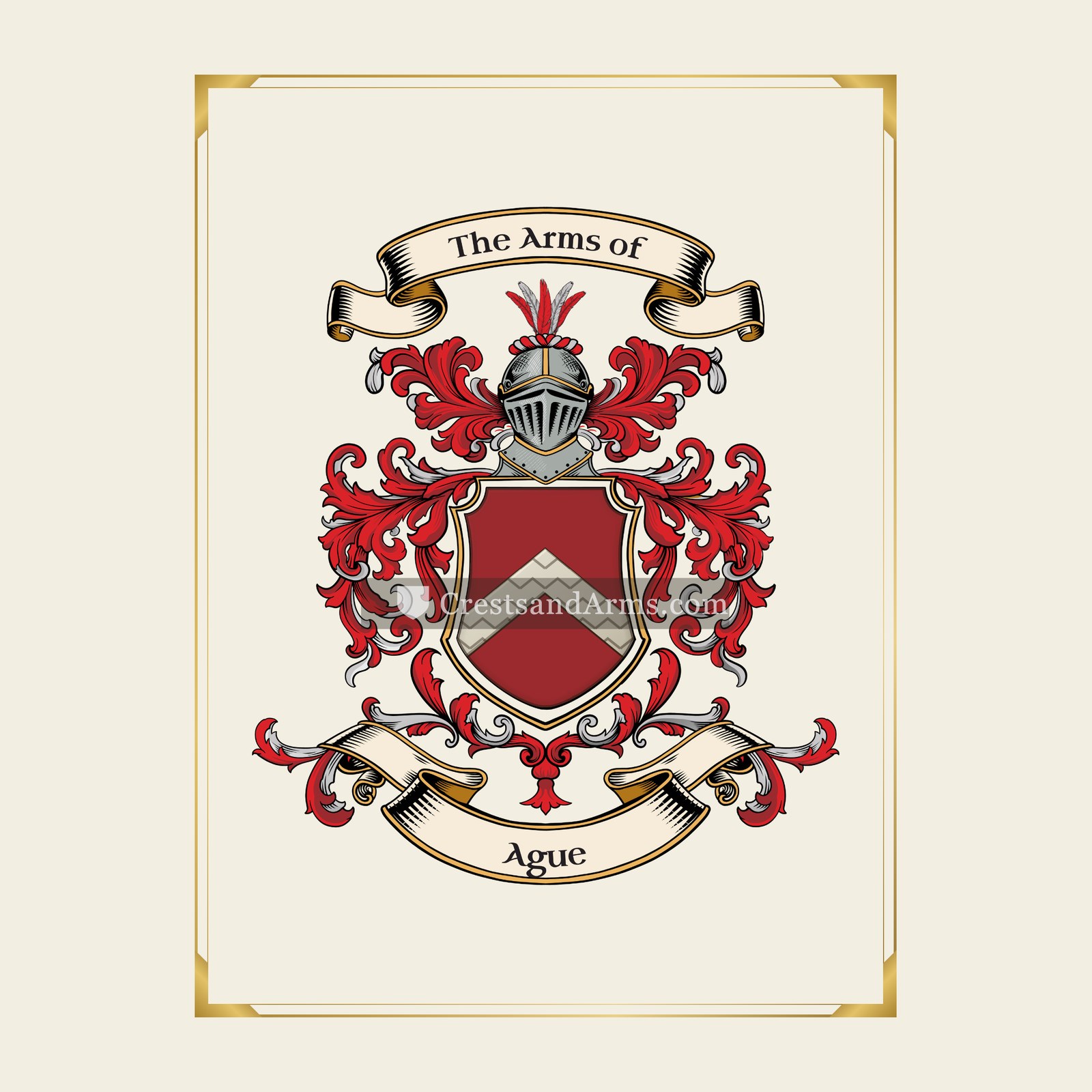 With gold border