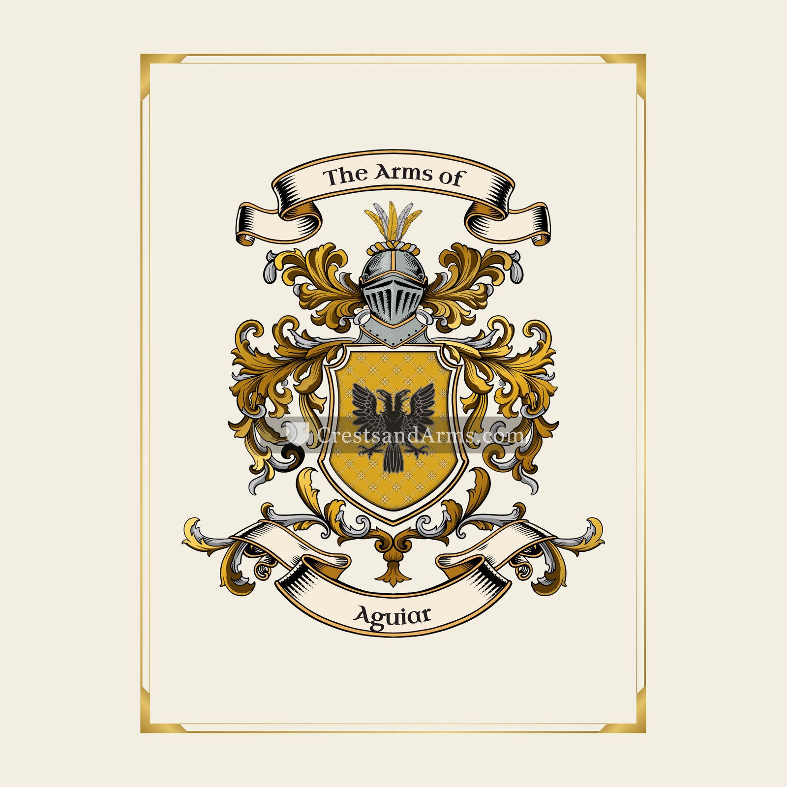 With gold border