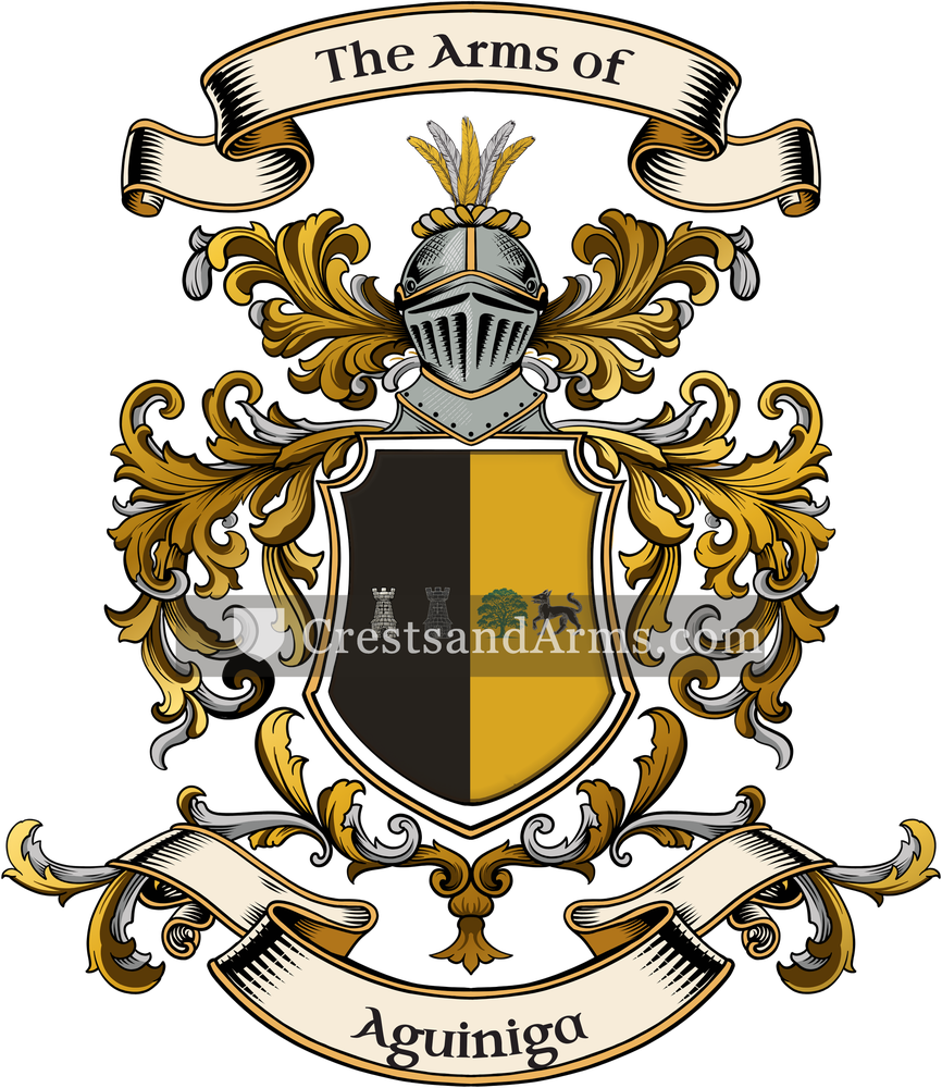 The Aguiniga coat of arms, drawn from the recorded blazon