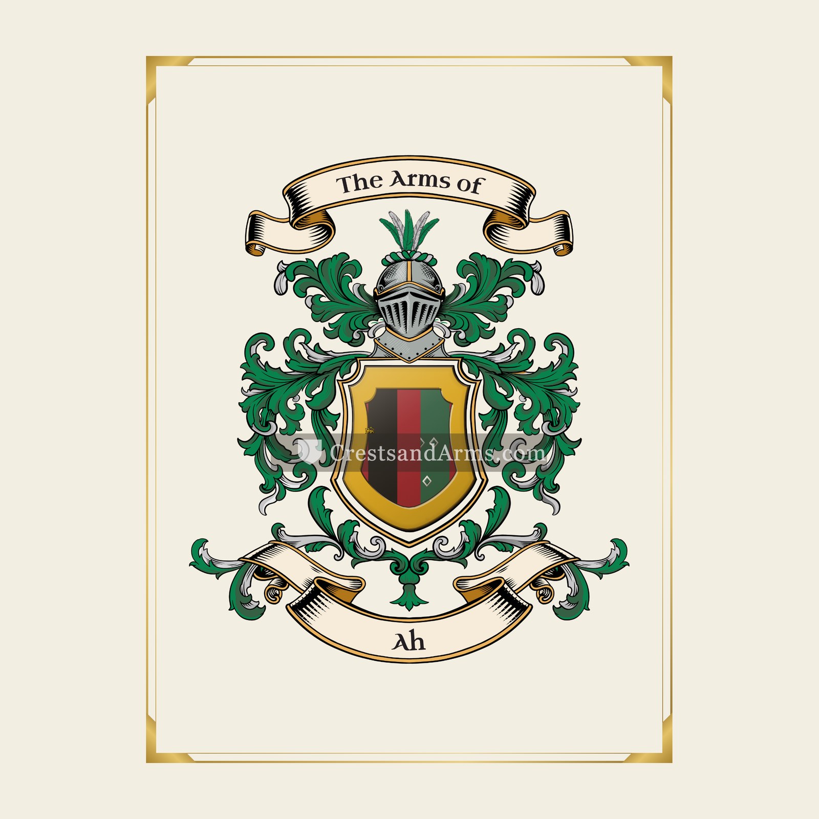 With gold border