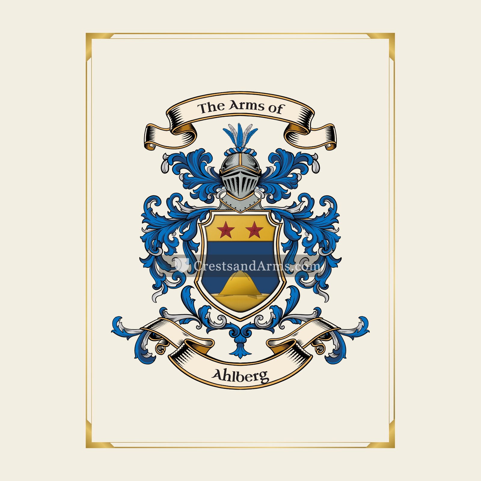 With gold border