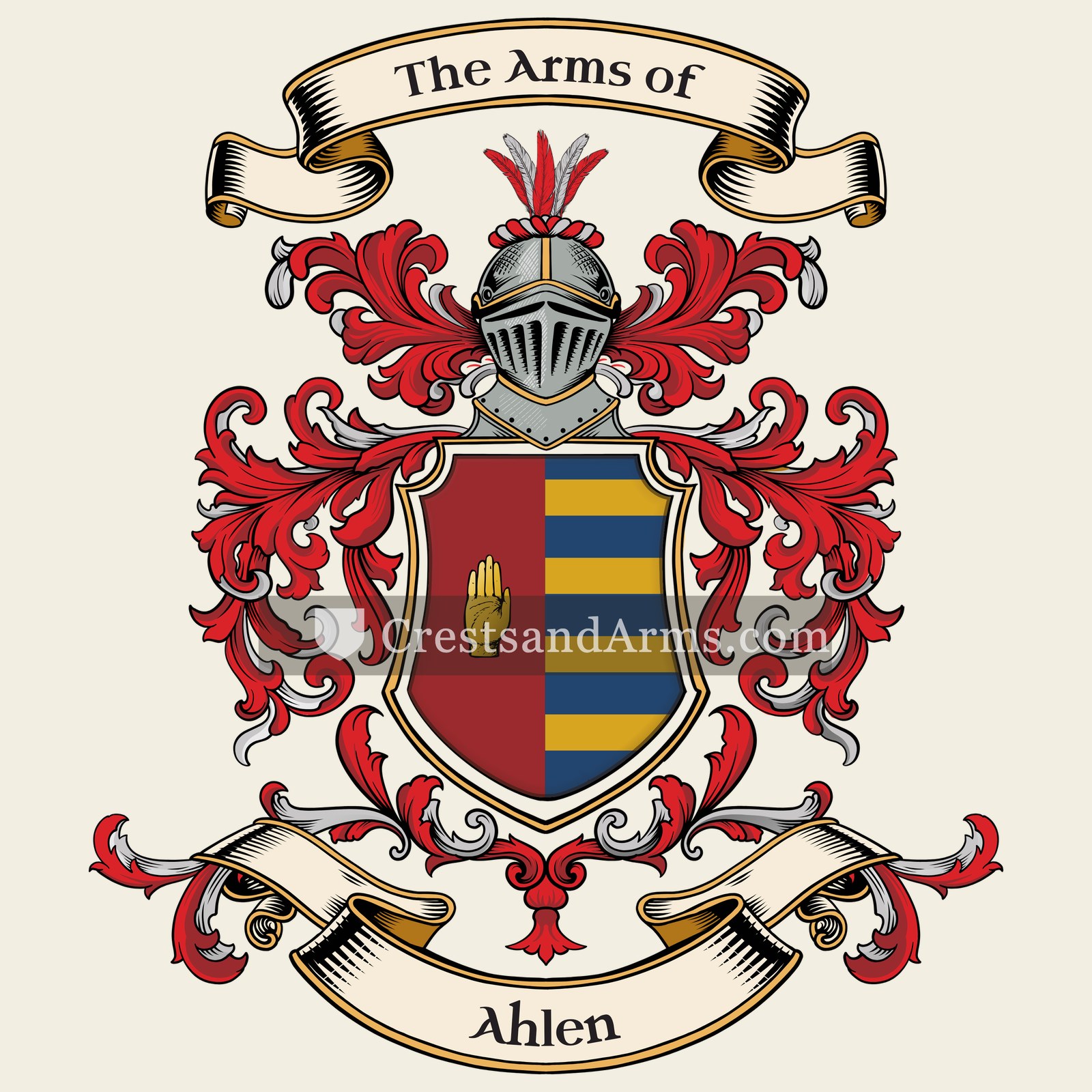 The Ahlen coat of arms, drawn from the recorded blazon