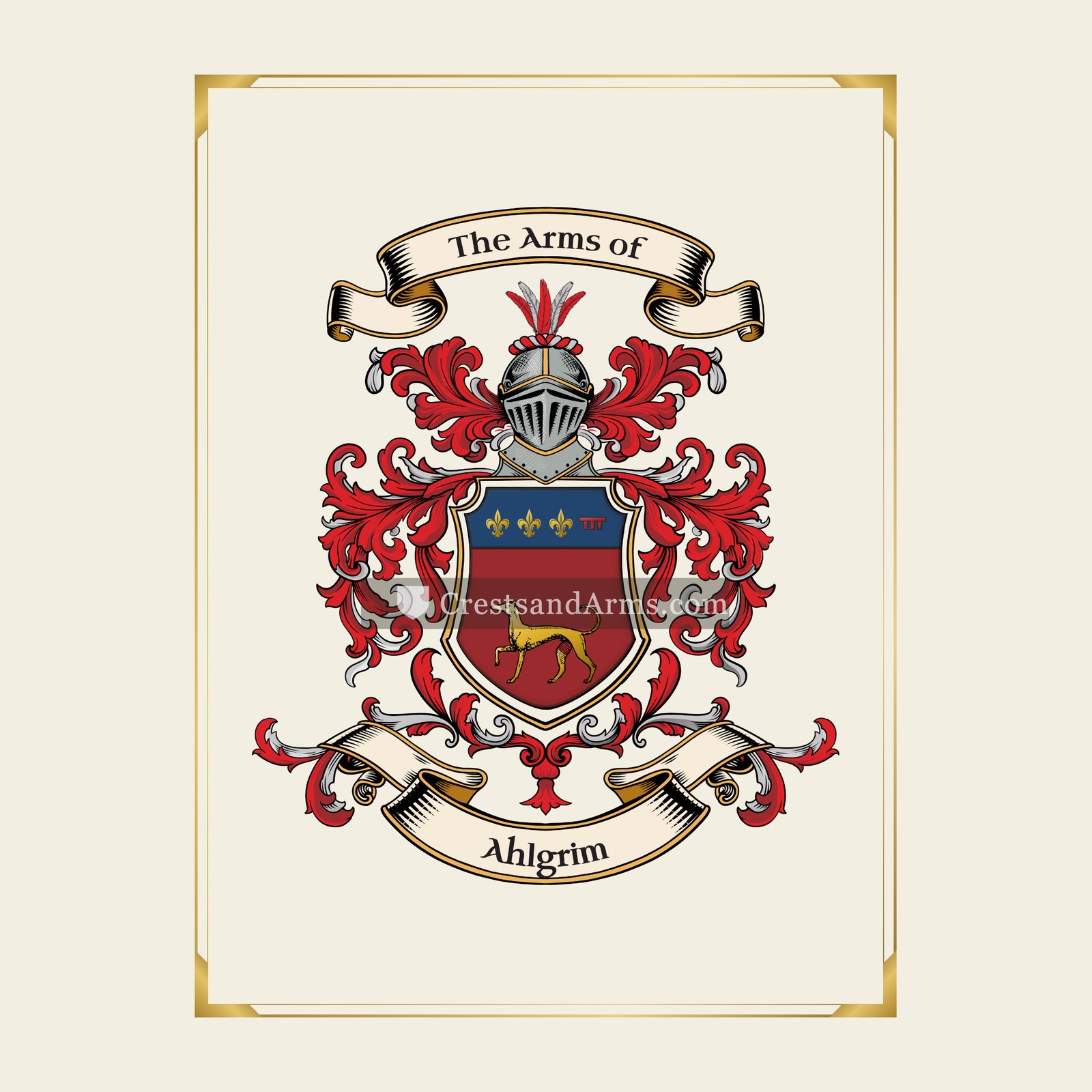 With gold border