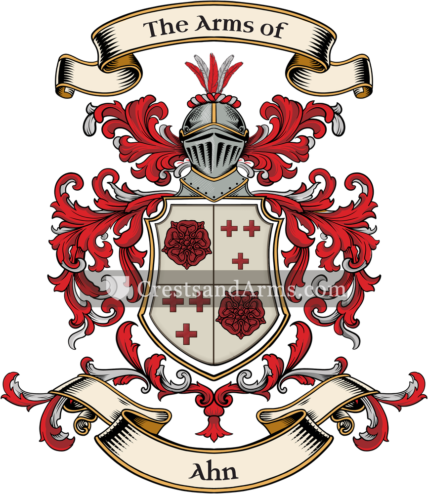 The Ahn coat of arms, drawn from the recorded blazon