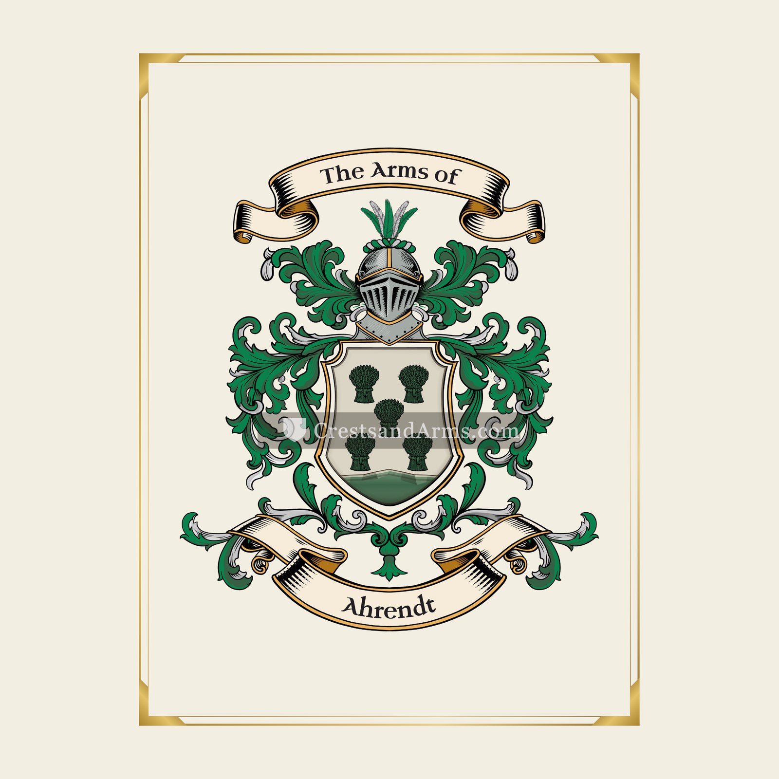 With gold border