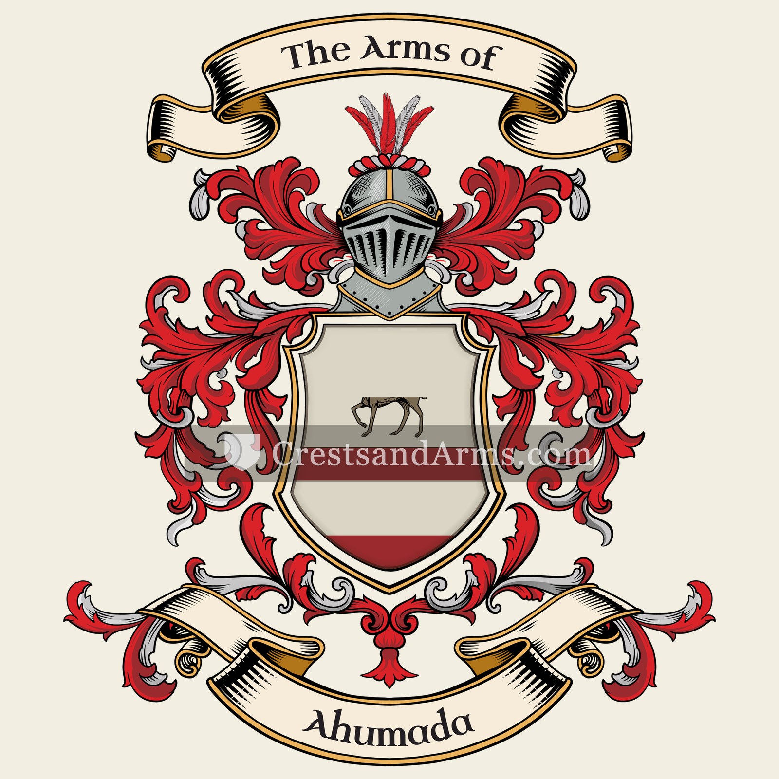 The Ahumada coat of arms, drawn from the recorded blazon