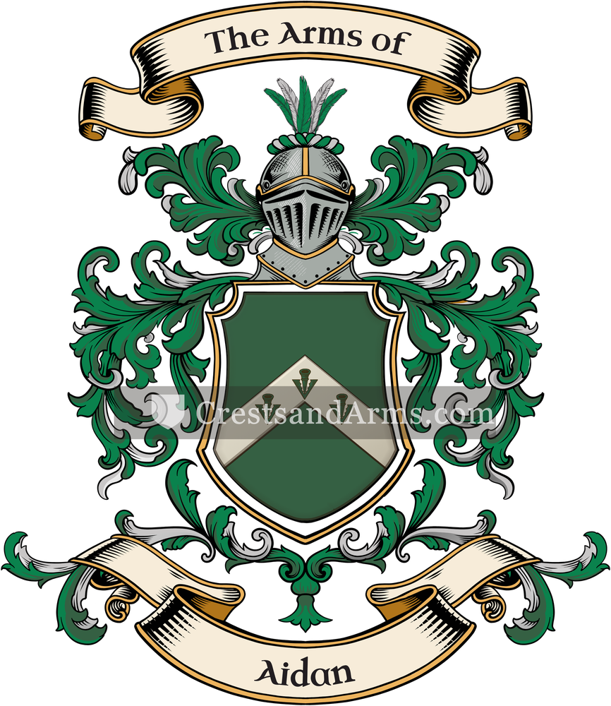The Aidan coat of arms, drawn from the recorded blazon
