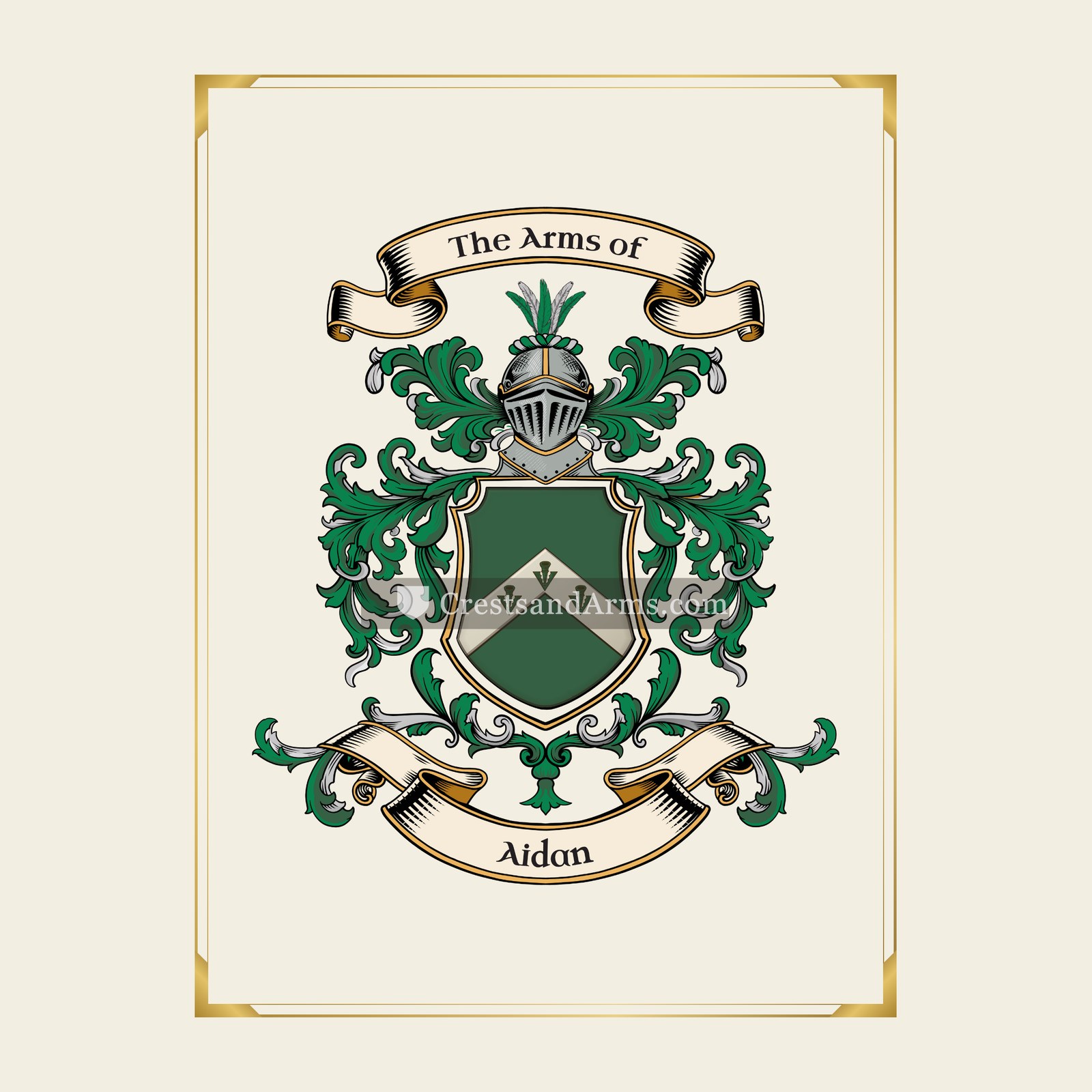 With gold border