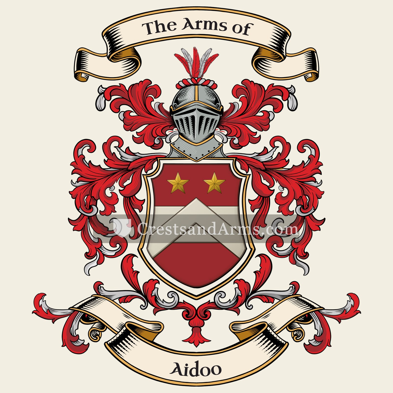 The Aidoo coat of arms, drawn from the recorded blazon