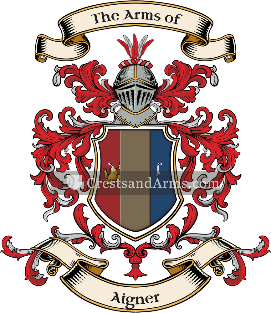 The Aigner coat of arms, drawn from the recorded blazon