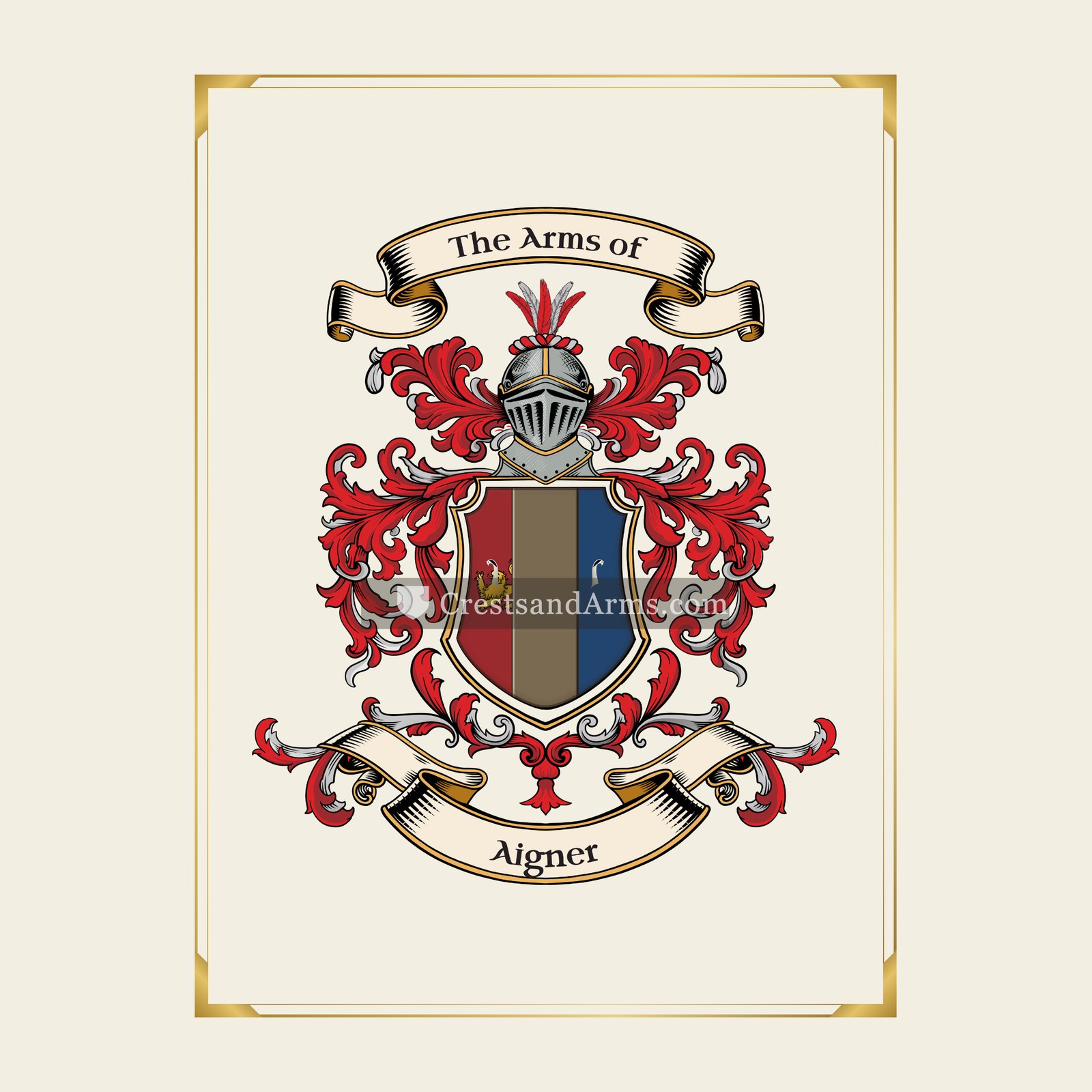 With gold border