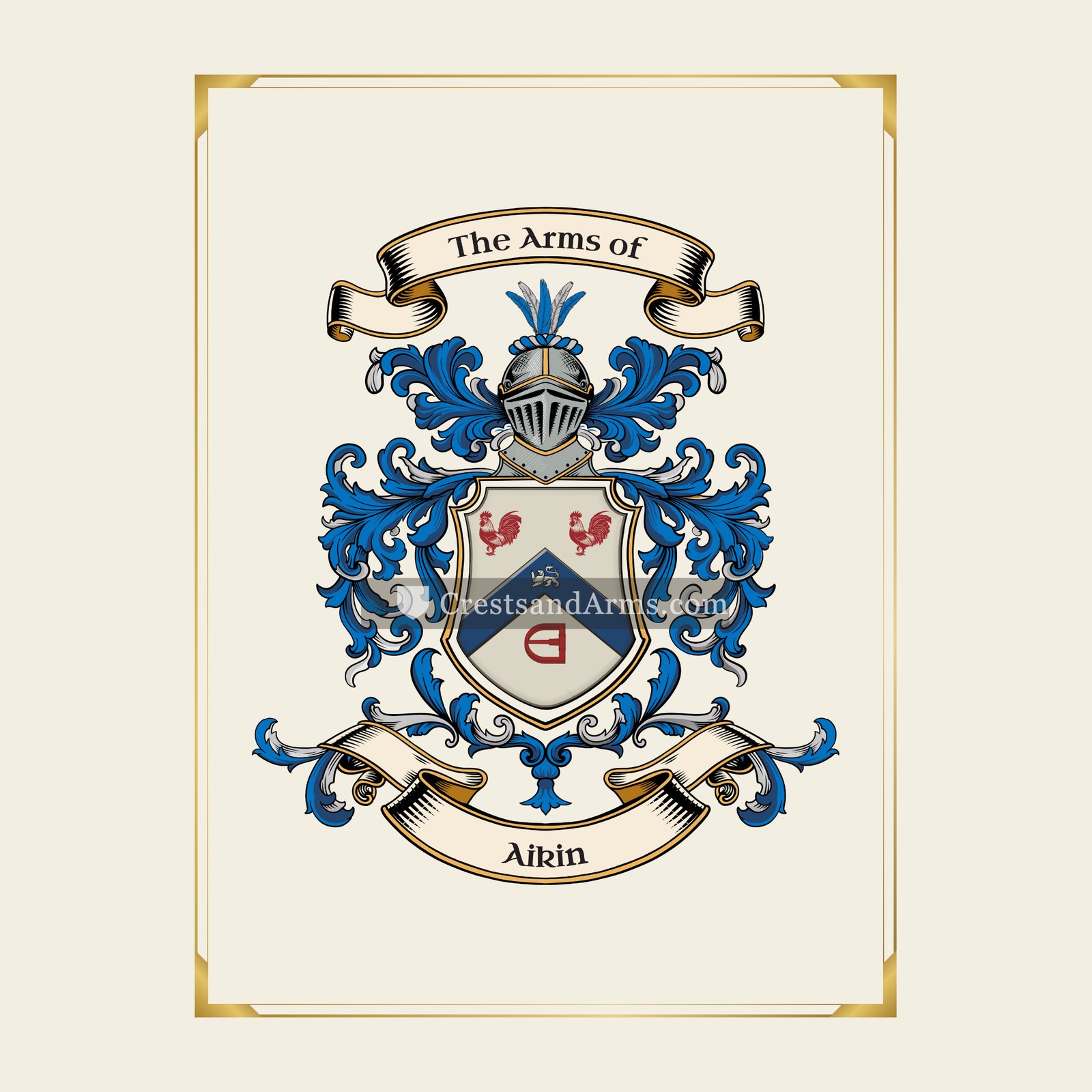 With gold border