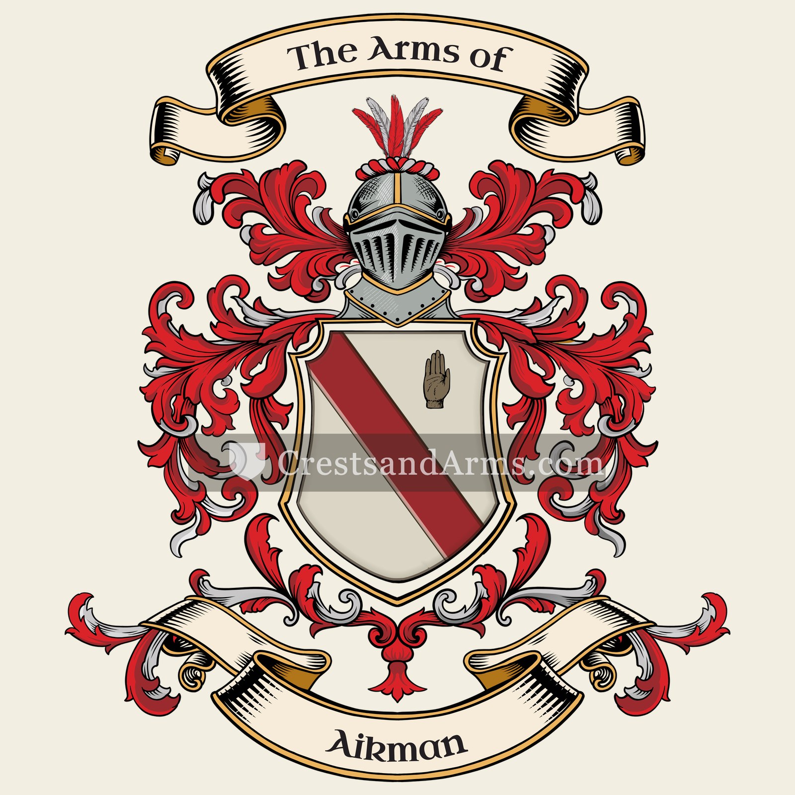 The Aikman coat of arms, drawn from the recorded blazon