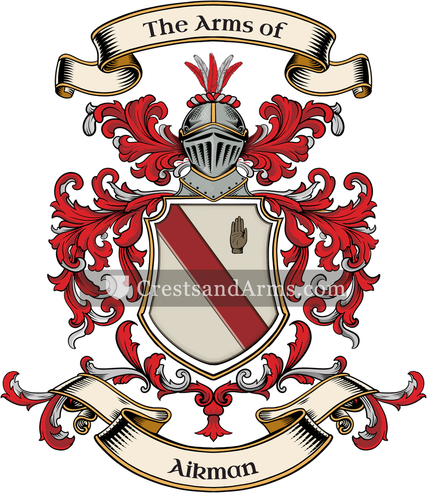 The Aikman coat of arms, drawn from the recorded blazon
