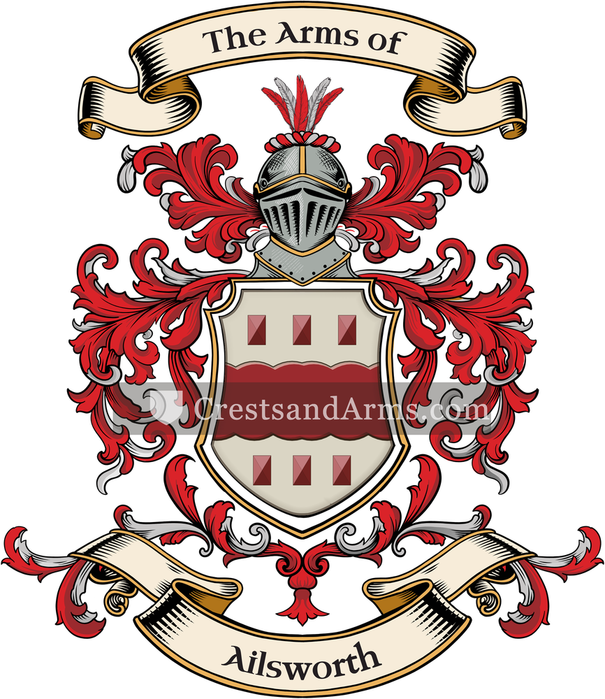 The Ailsworth coat of arms, drawn from the recorded blazon