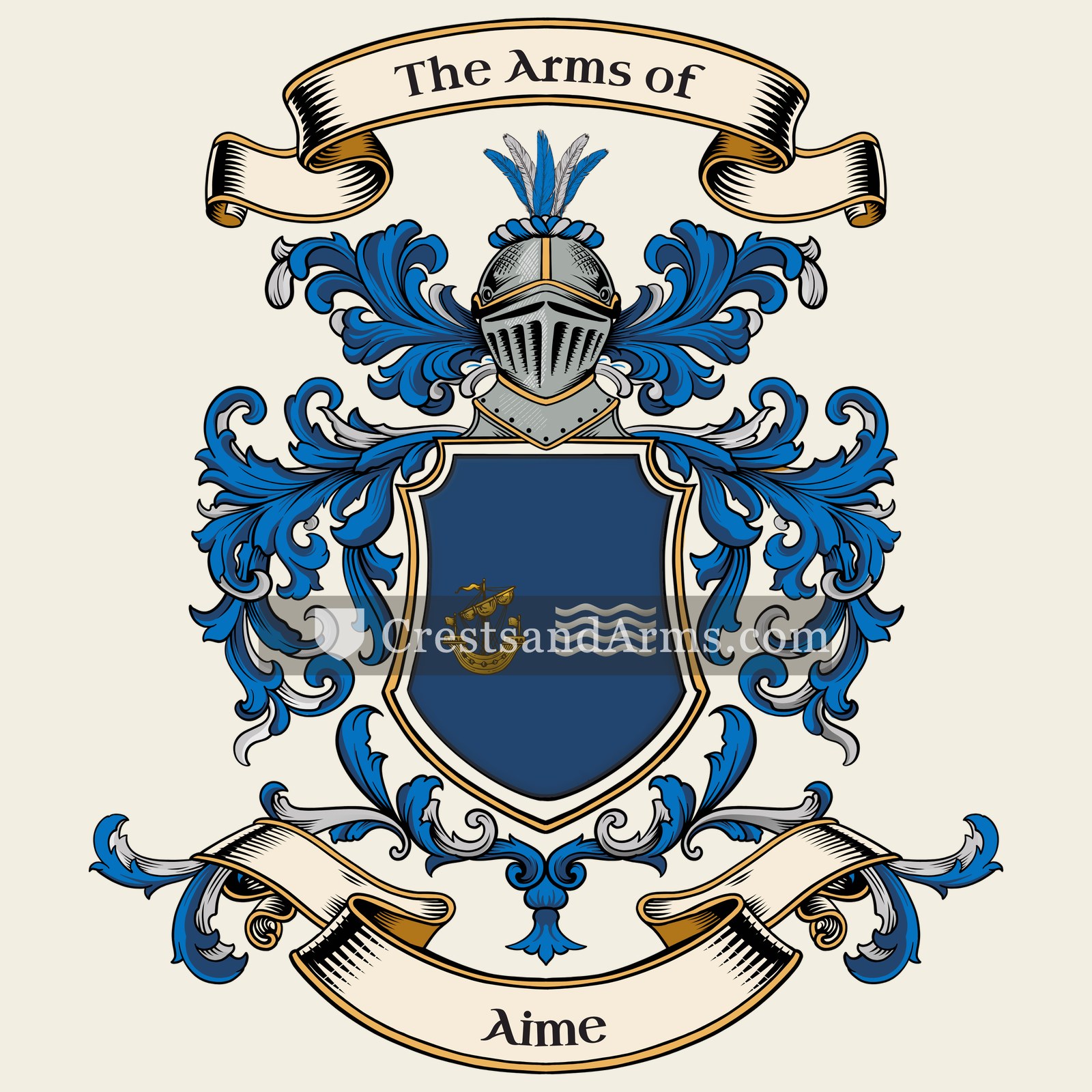 The Aime coat of arms, drawn from the recorded blazon