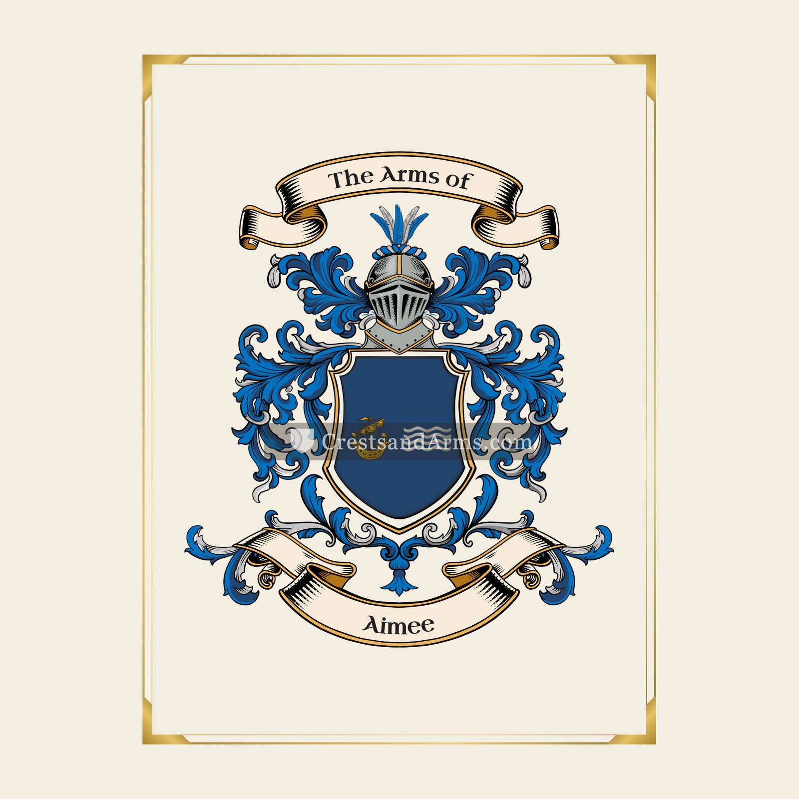 With gold border