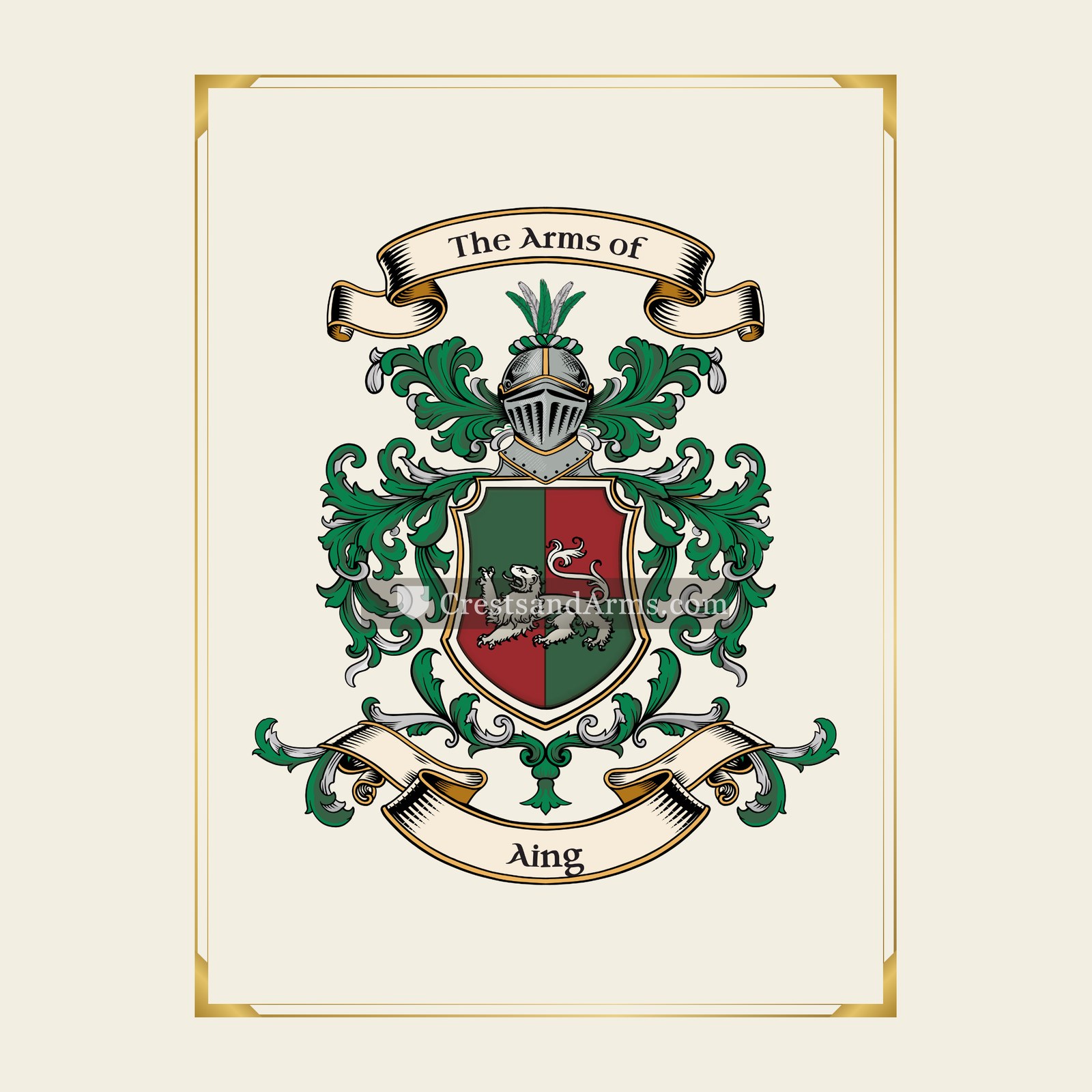 With gold border