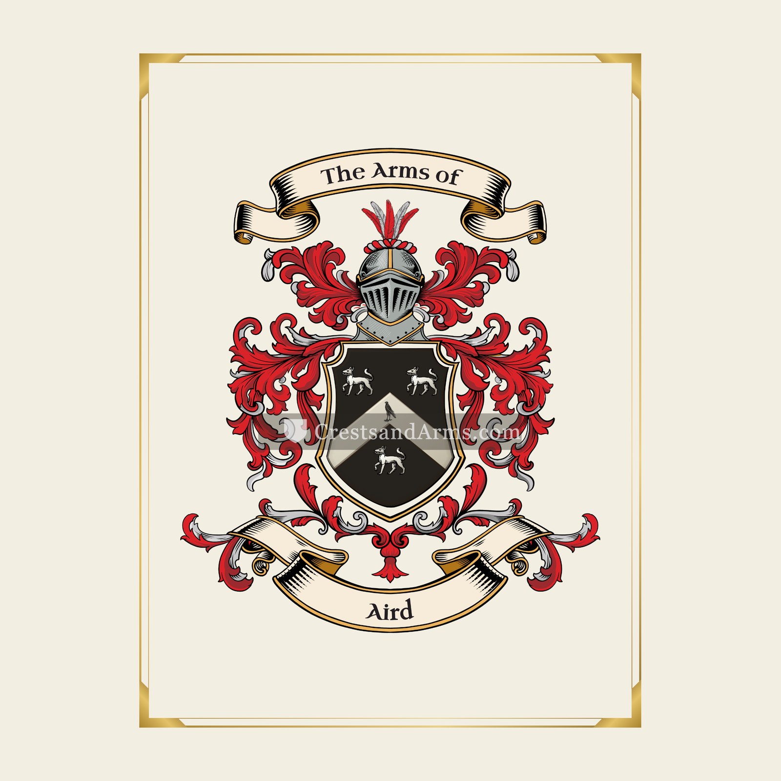 With gold border