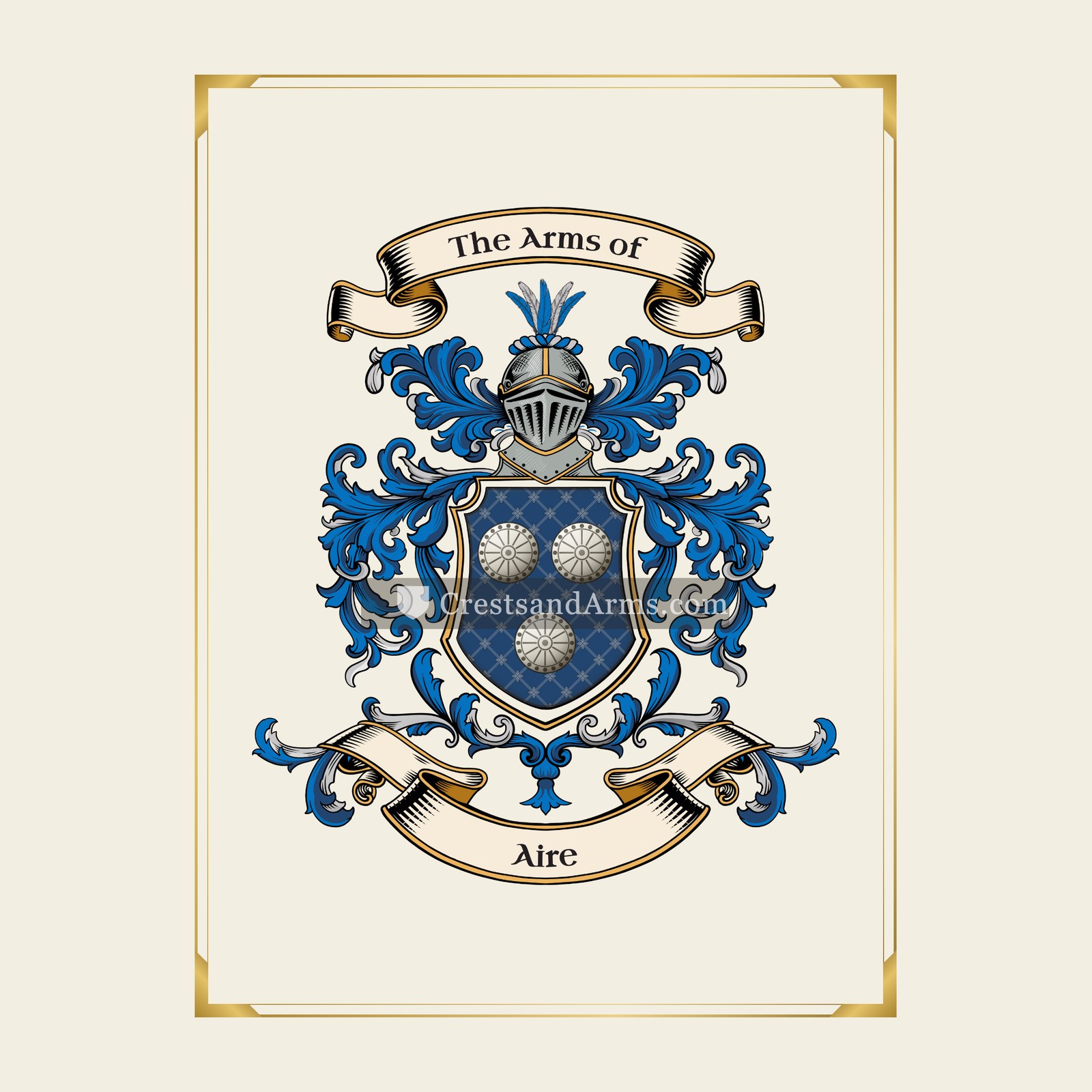 With gold border