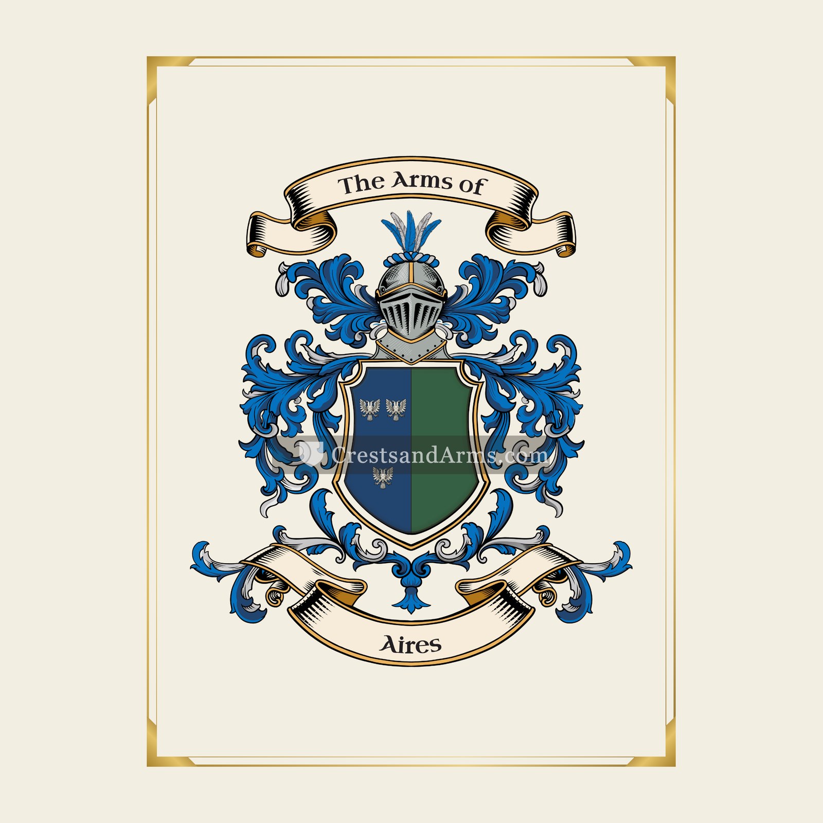 With gold border