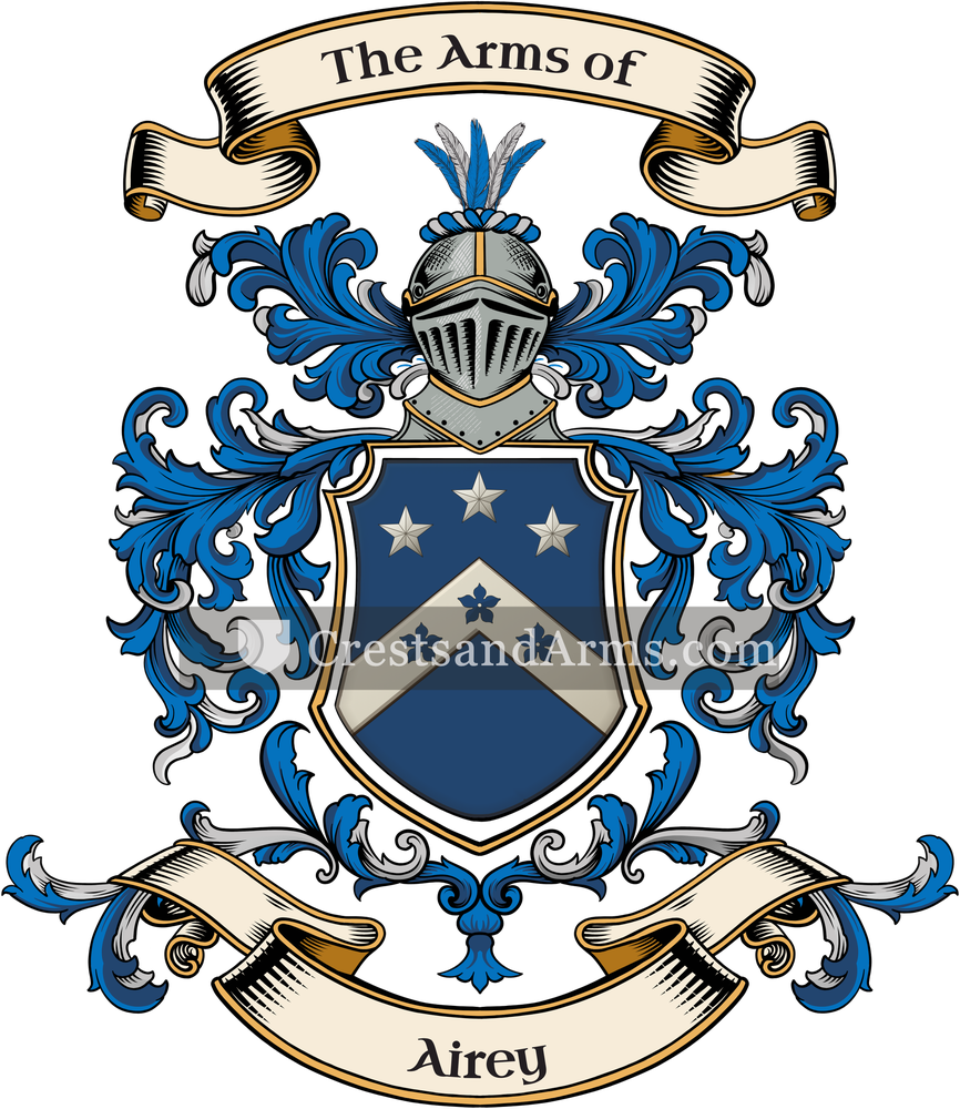 The Airey coat of arms, drawn from the recorded blazon