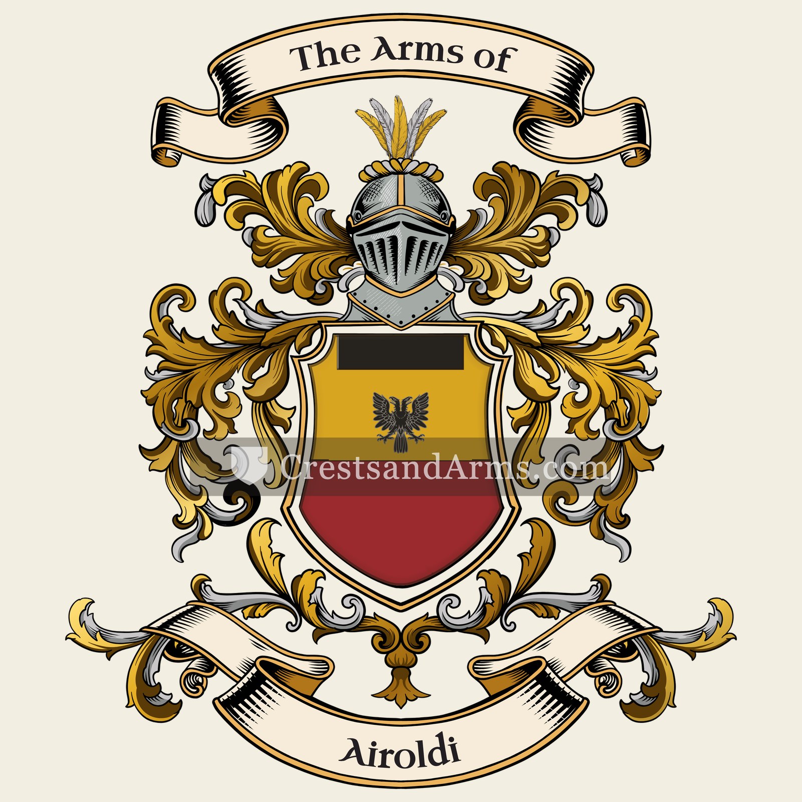 The Airoldi coat of arms, drawn from the recorded blazon