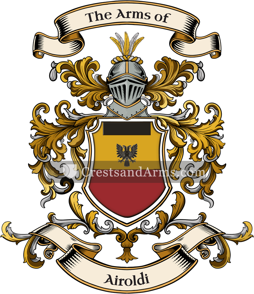 The Airoldi coat of arms, drawn from the recorded blazon