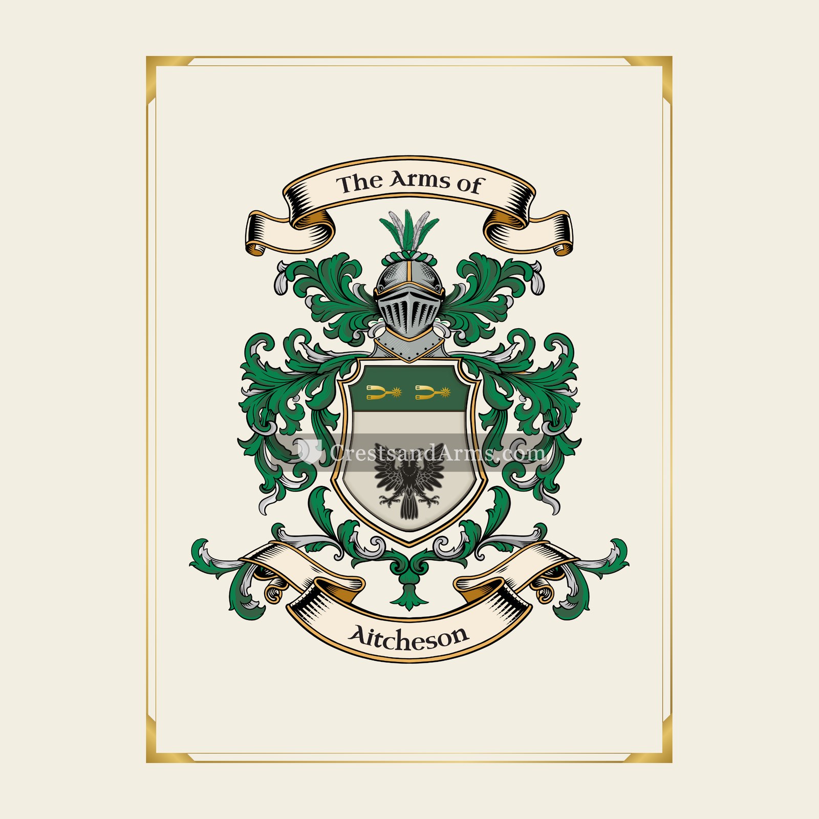 With gold border